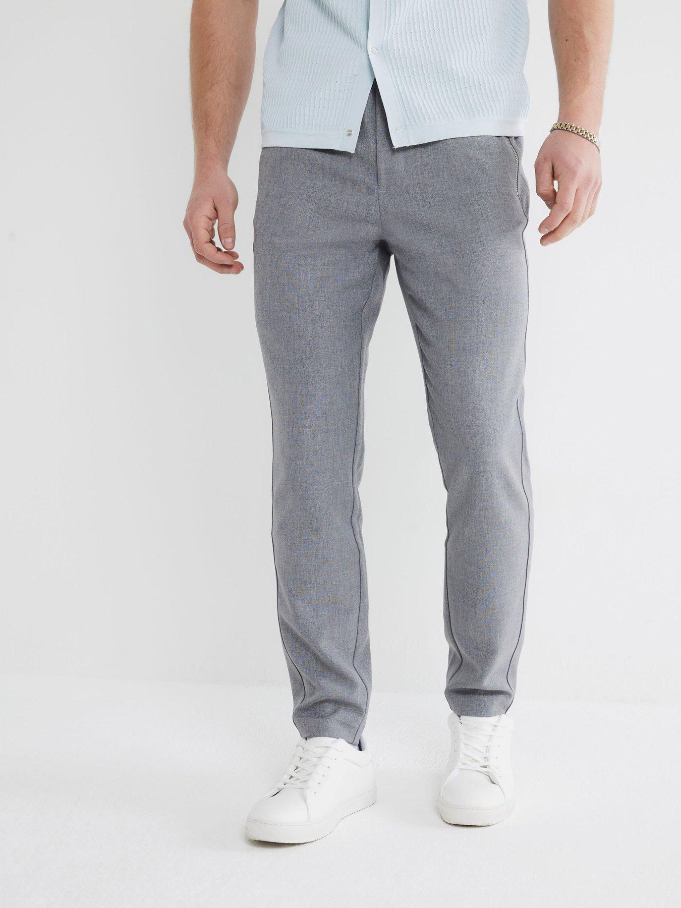 river-island-textured-smart-joggers-dark-grey