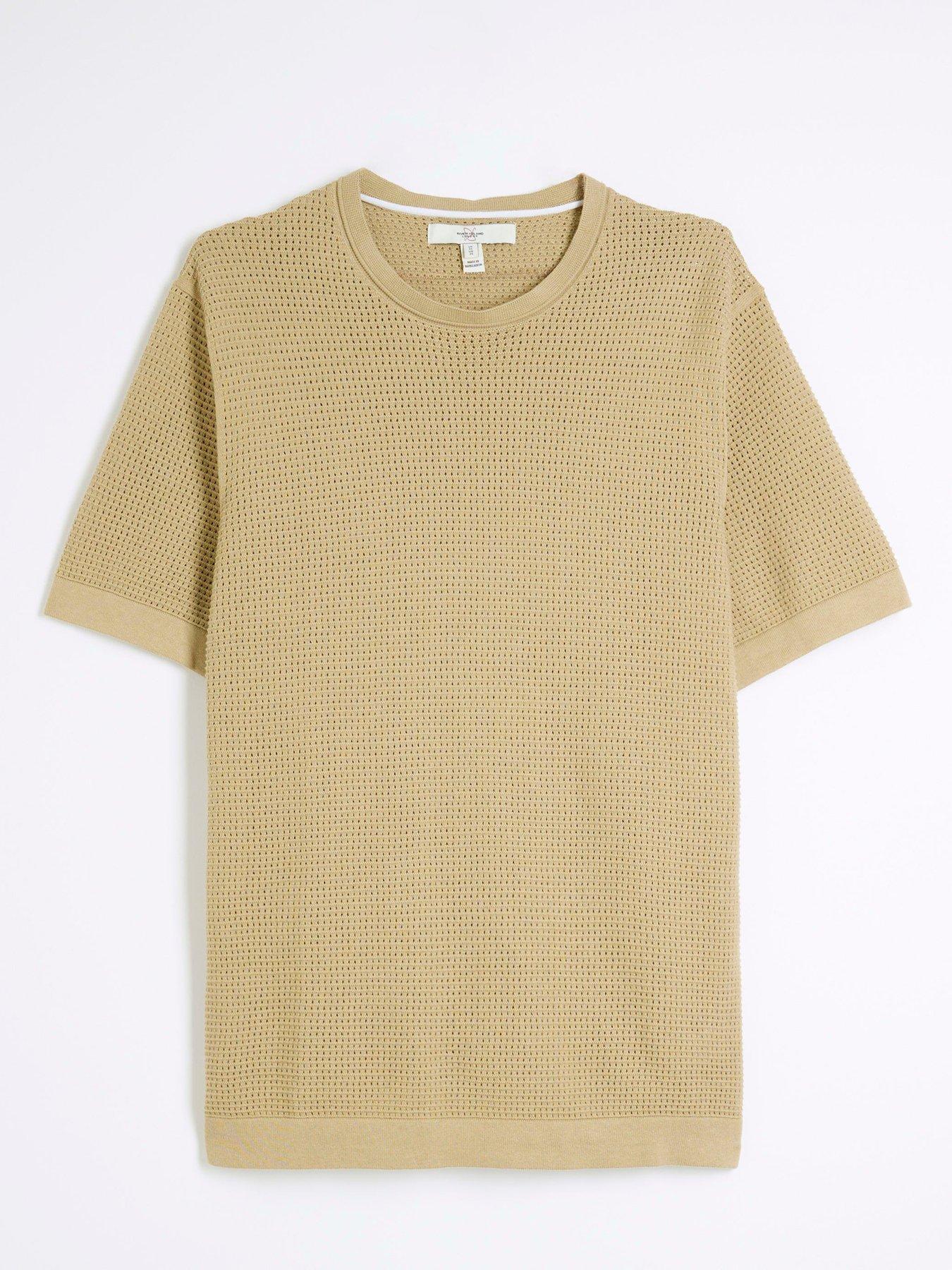river-island-short-sleeve-pointelle-mesh-t-shirt-khakidetail