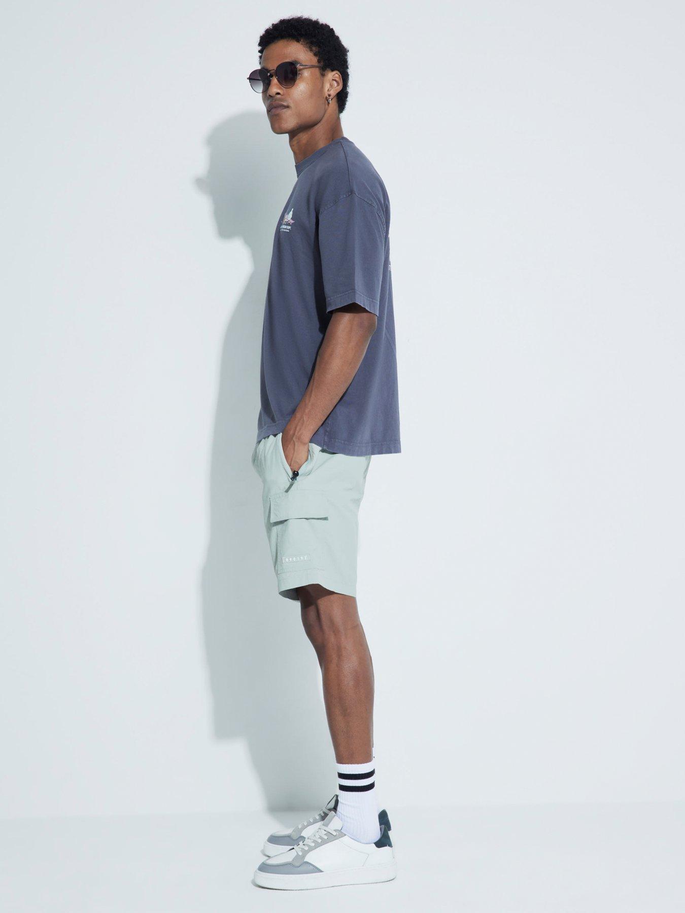 Image 2 of 4 of River Island Cargo Swim Shorts - Light Green