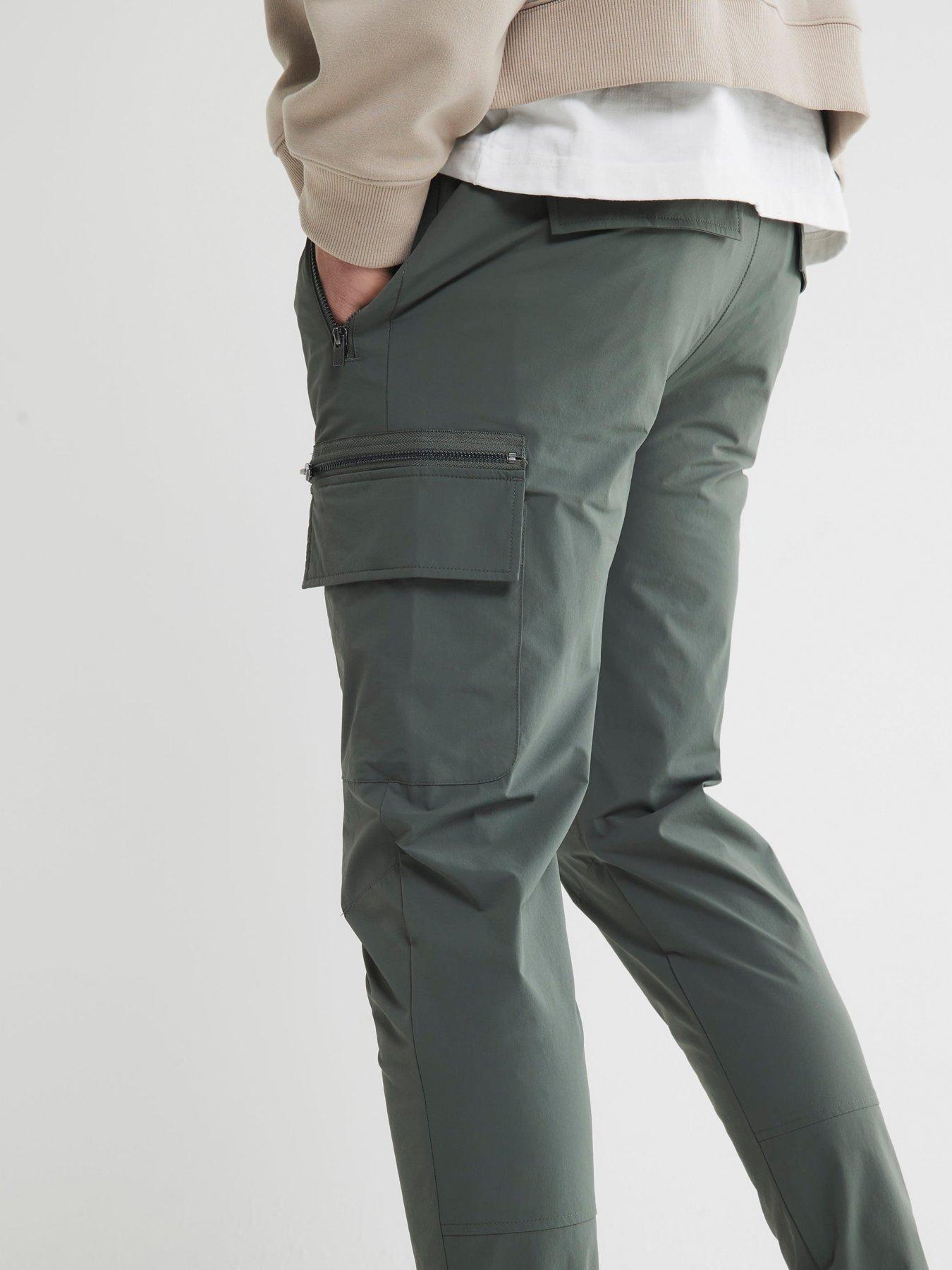 Image 2 of 5 of River Island Affleck Skinny Cargo Pants - Green