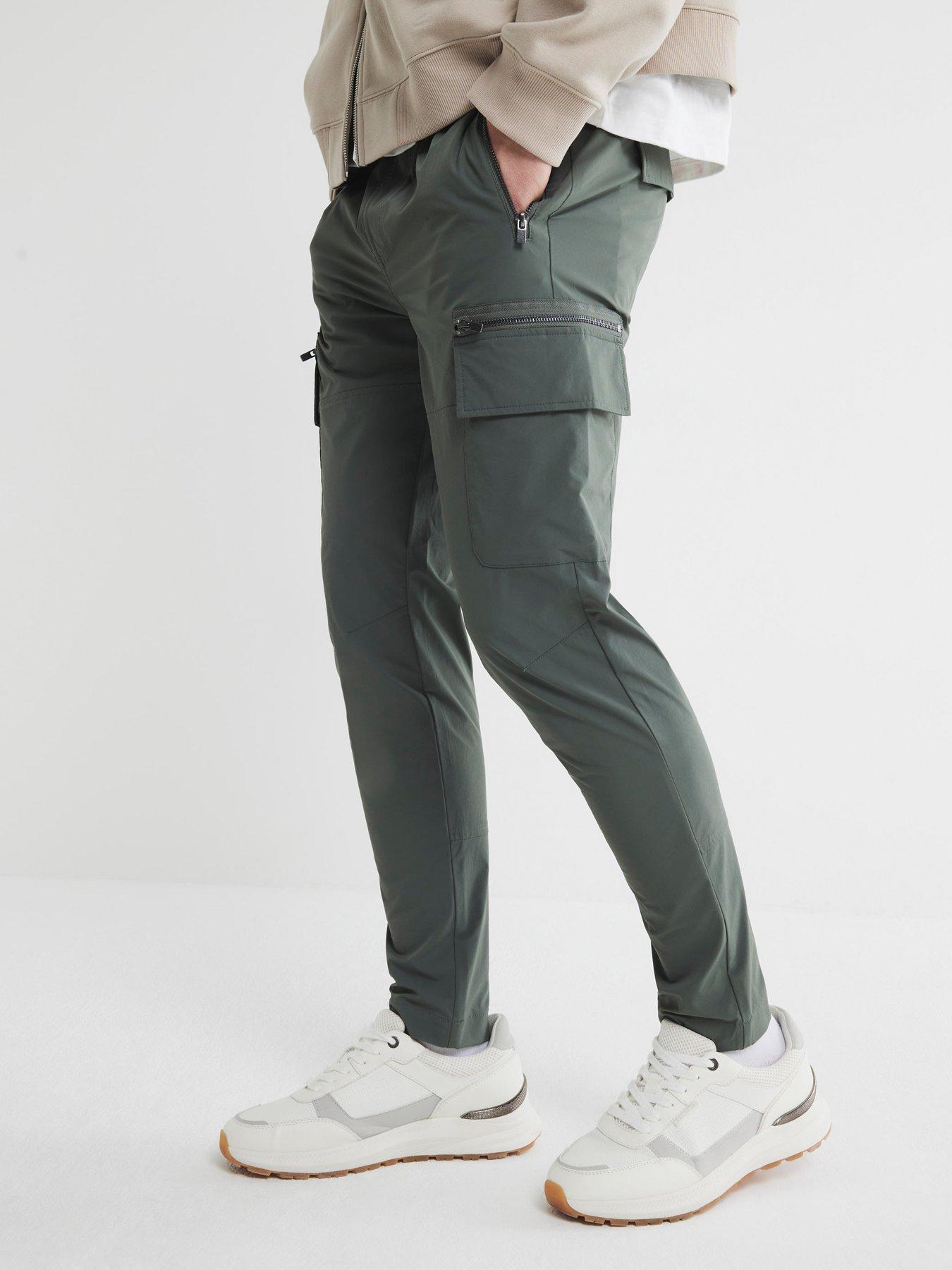 Image 3 of 5 of River Island Affleck Skinny Cargo Pants - Green