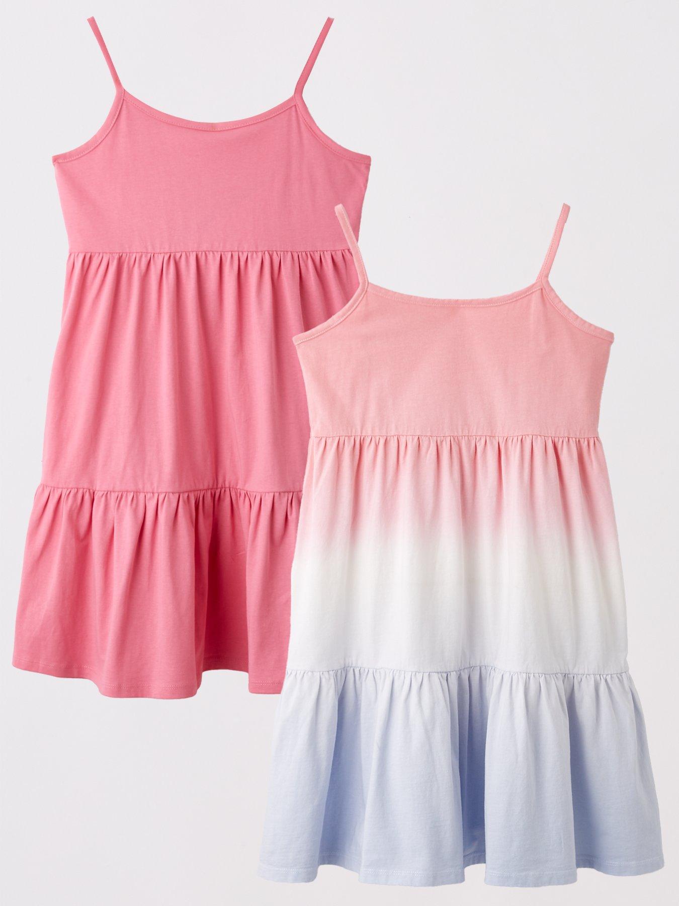 Image of V by Very Girls 2 Pack Jersey Dresses - Pink