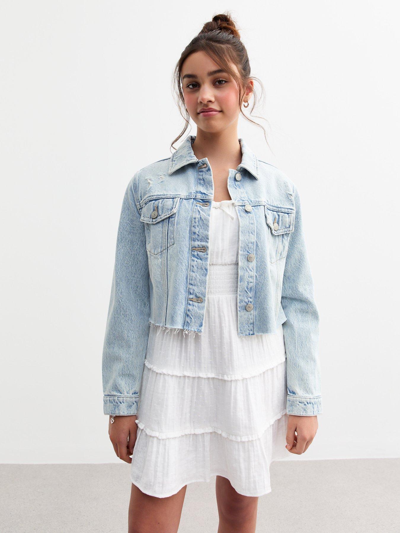 new-look-915-girls-bright-blue-cropped-distressed-denim-jacket