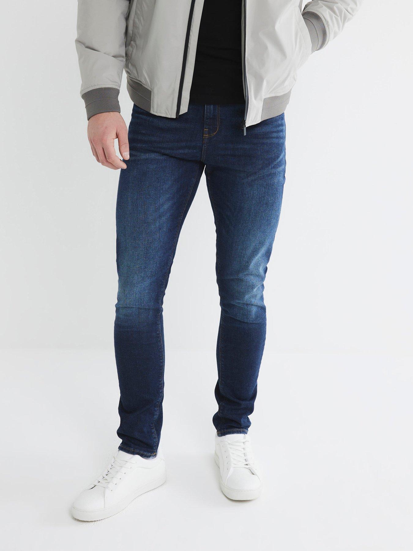 Image 1 of 5 of River Island Comet Skinny Fit Jeans - Dark Wash