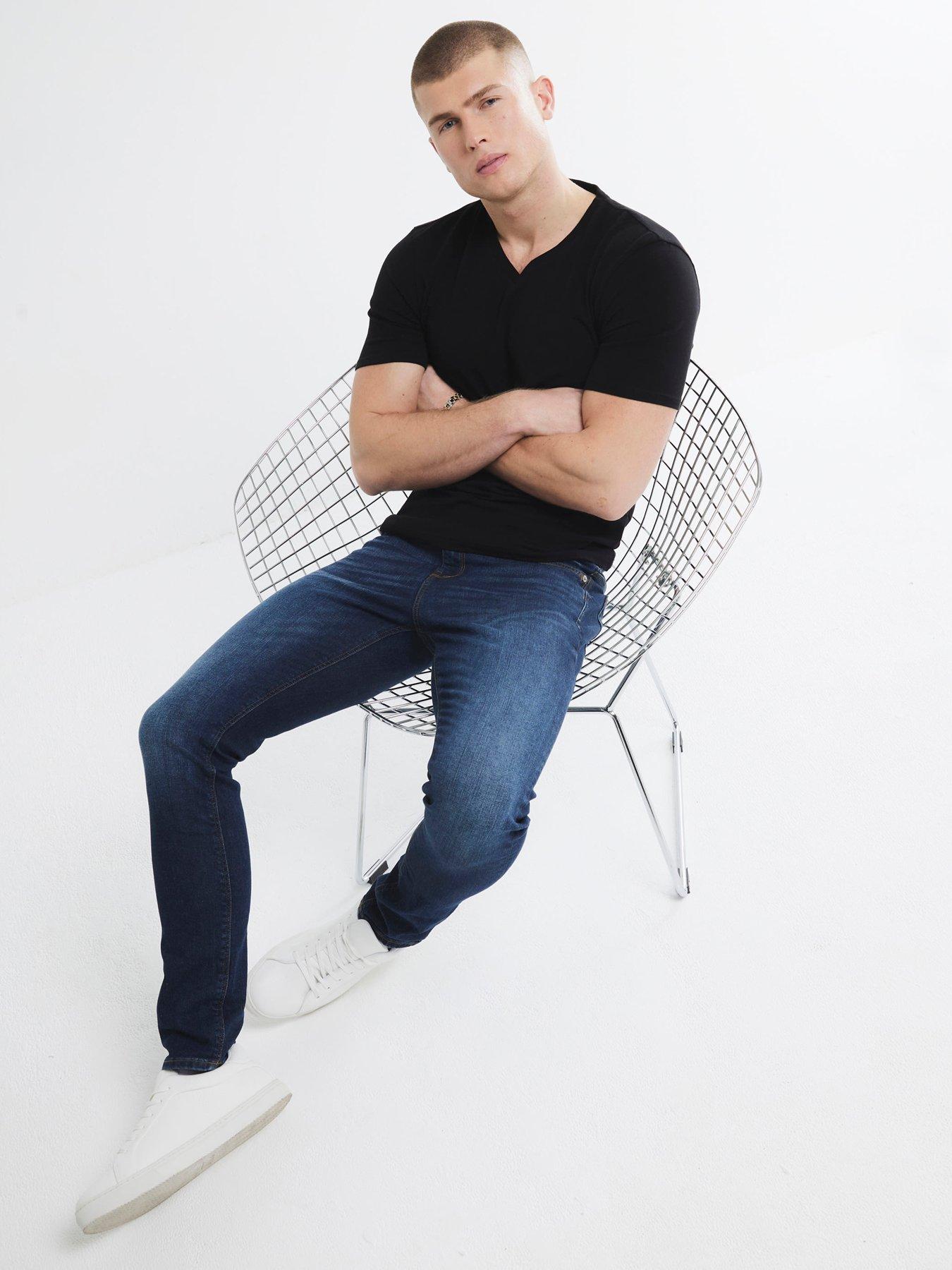 Image 4 of 5 of River Island Comet Skinny Fit Jeans - Dark Wash
