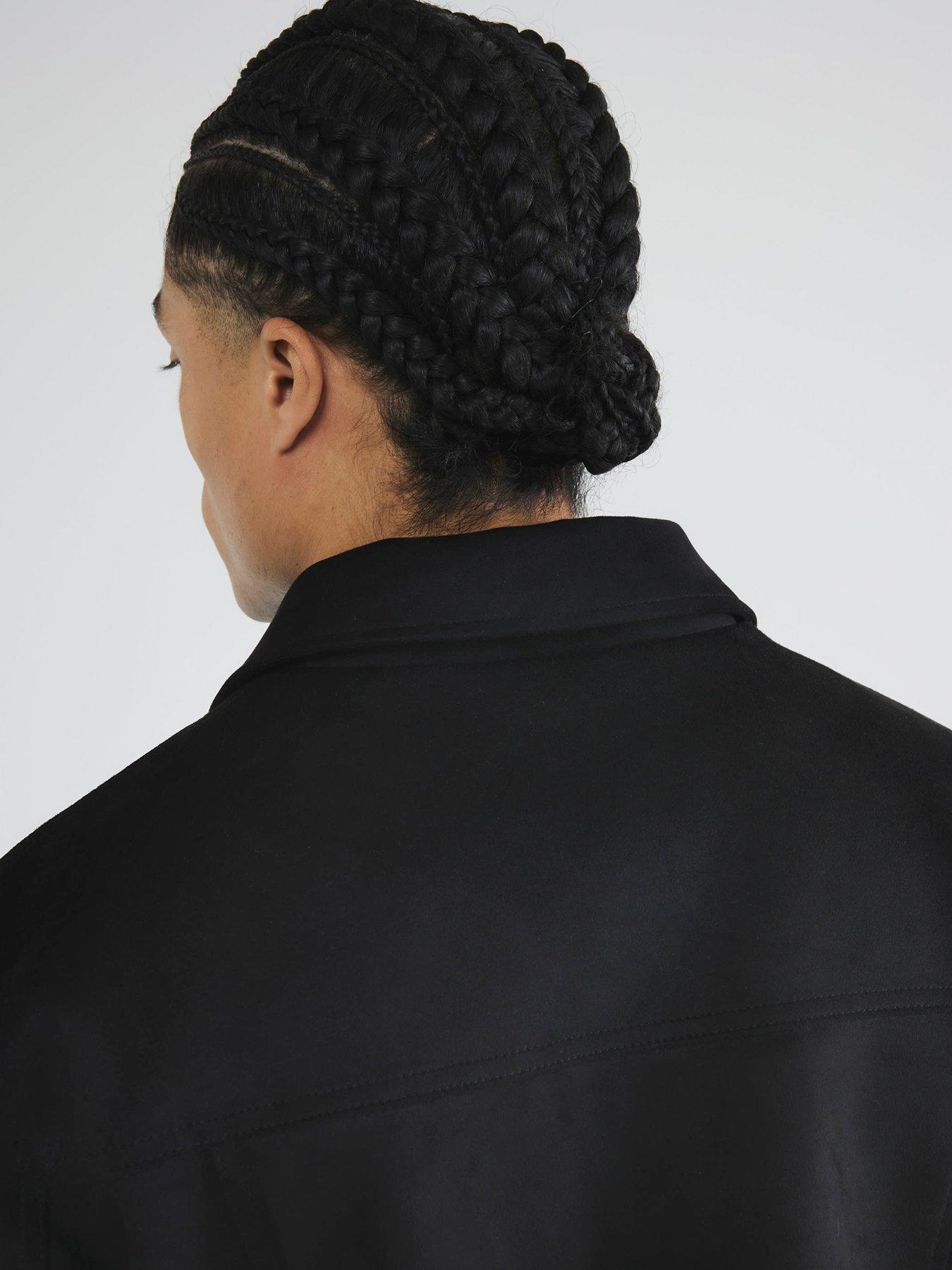 Image 2 of 4 of River Island Suedette Western Jacket - Black