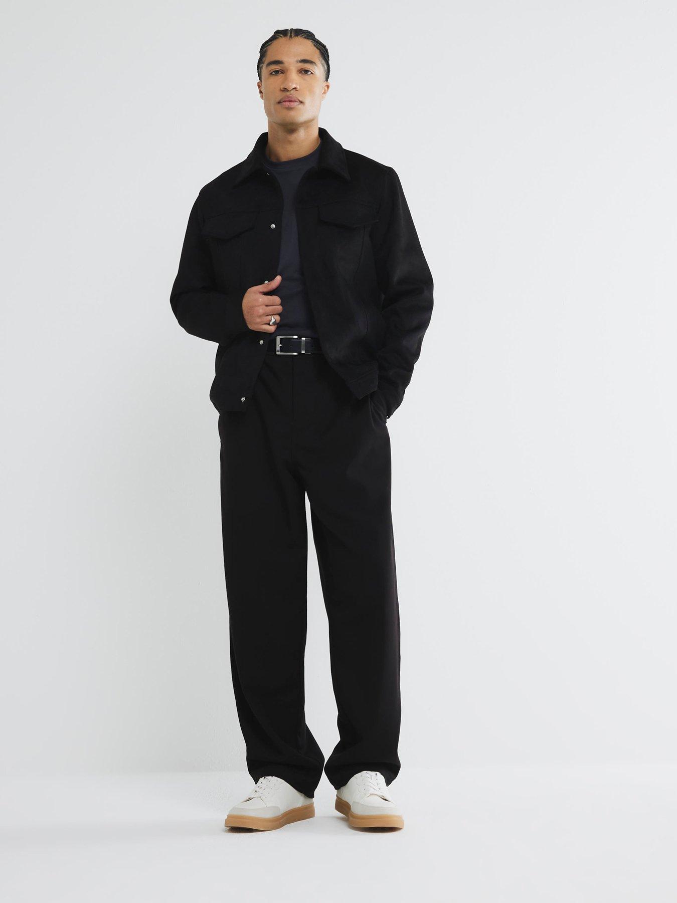 Image 3 of 4 of River Island Suedette Western Jacket - Black
