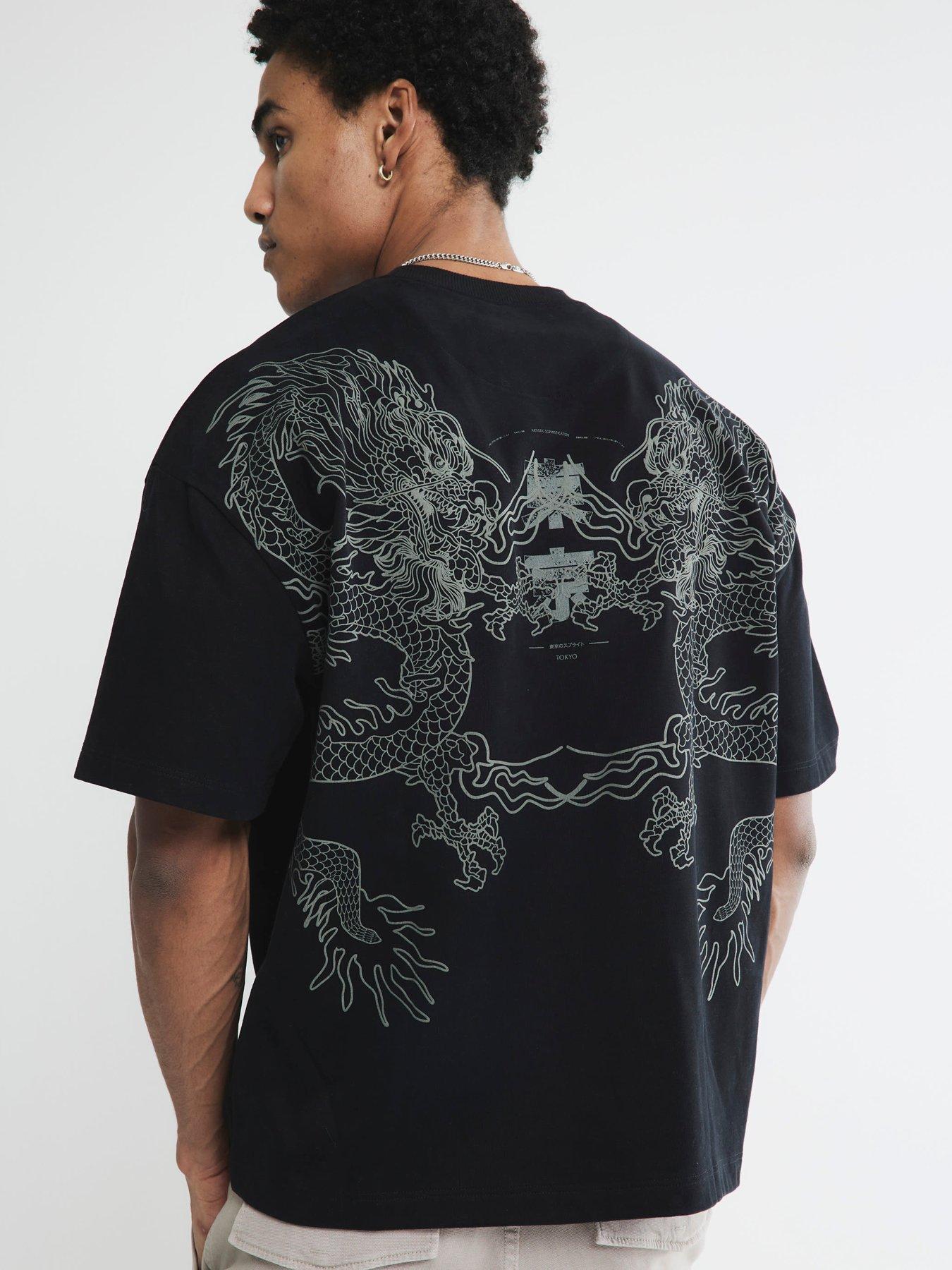 river-island-oversized-flock-dragon-graphic-t-shirt-black