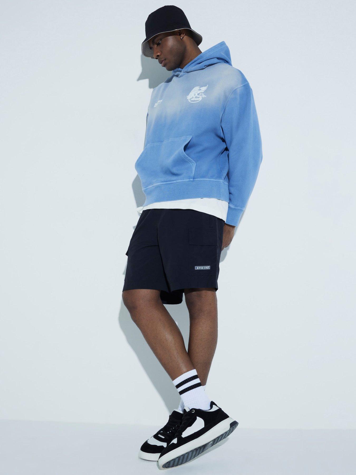 Image 1 of 5 of River Island Cargo Swim Shorts - Black