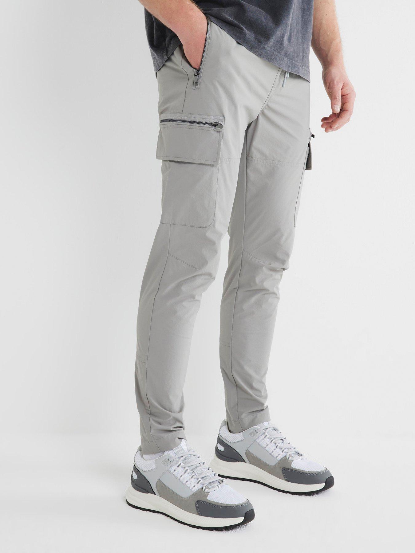 Image 4 of 5 of River Island Affleck Skinny Cargo Pants - Grey
