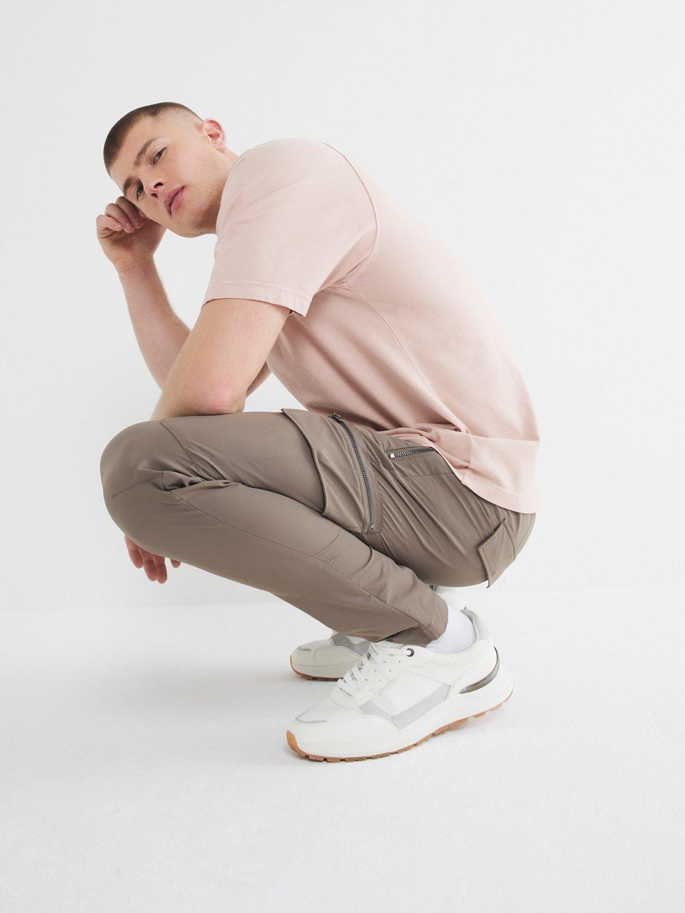 Image 3 of 5 of River Island Affleck Skinny Cargo Pants - Khaki