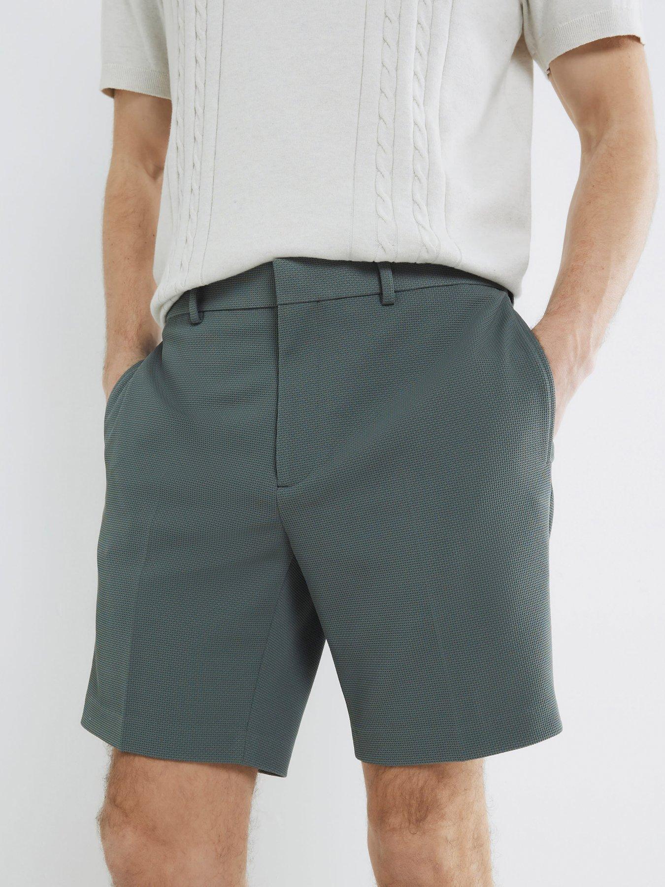 river-island-smart-waffle-shorts-green