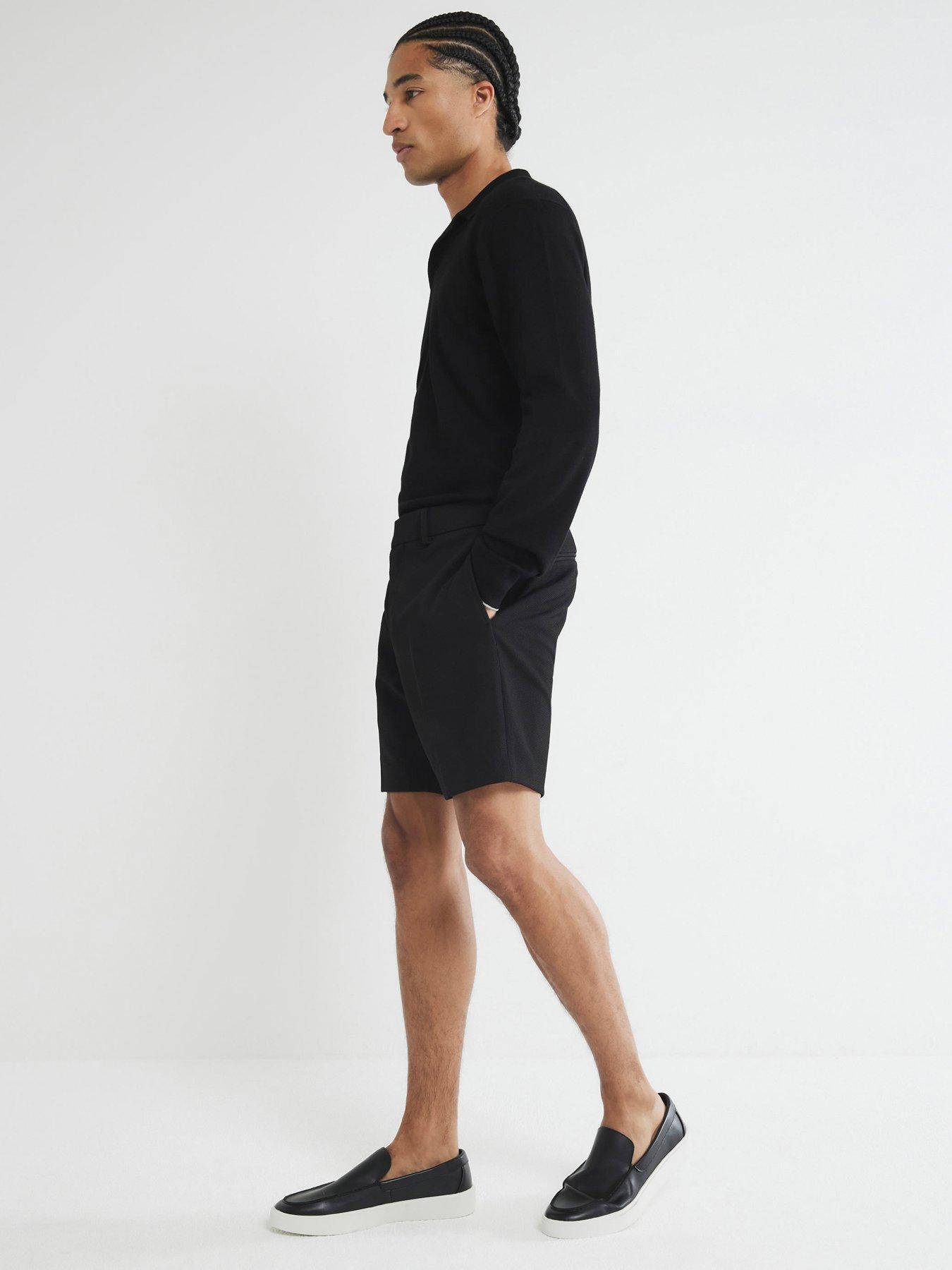 Image 2 of 5 of River Island Smart Waffle Shorts - Black