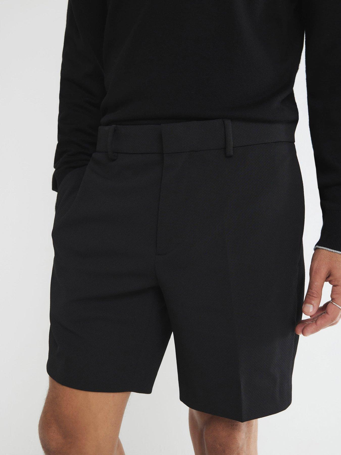 Image 4 of 5 of River Island Smart Waffle Shorts - Black