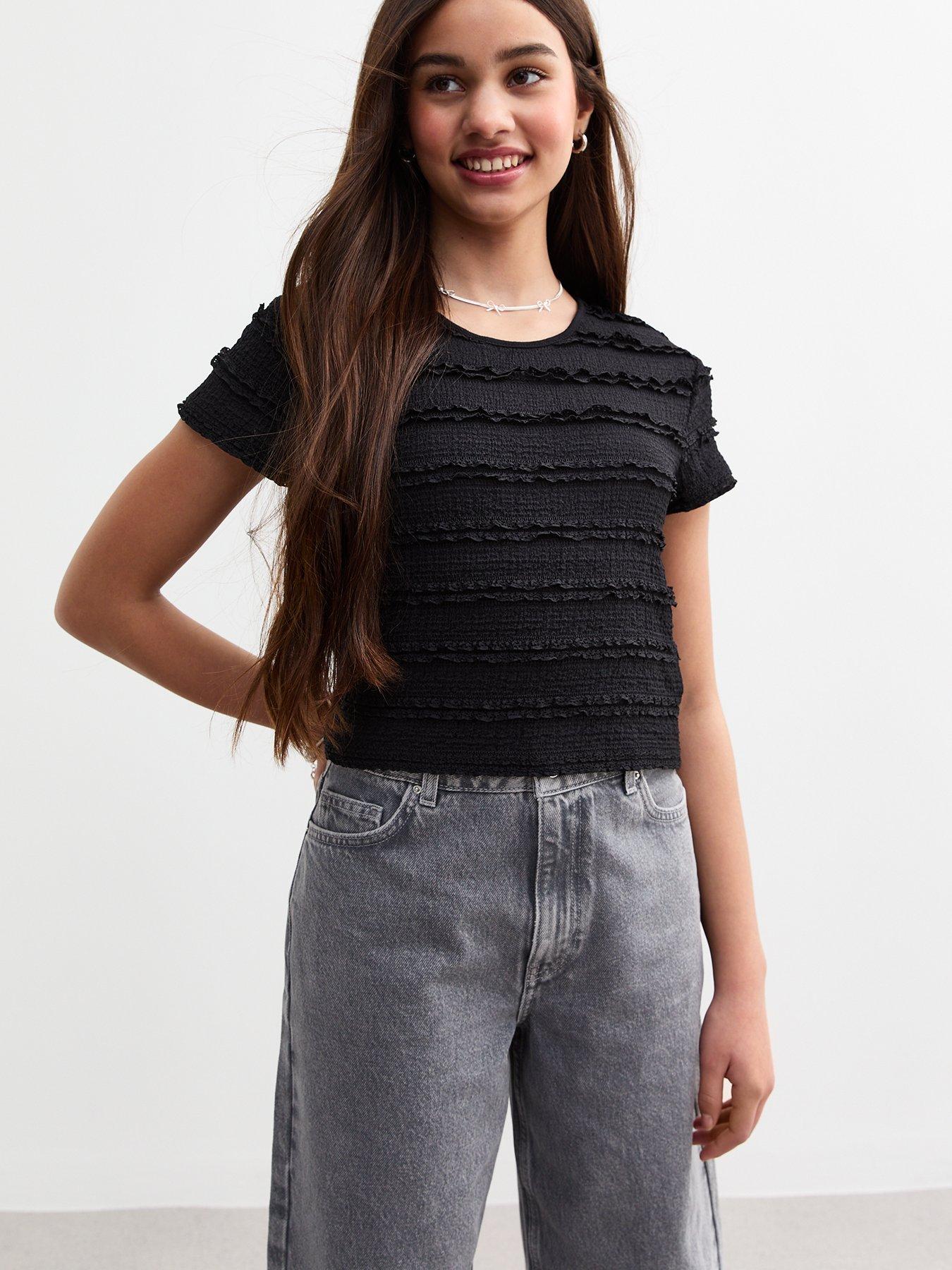 new-look-915-girls-ruffle-lace-t-shirt-black