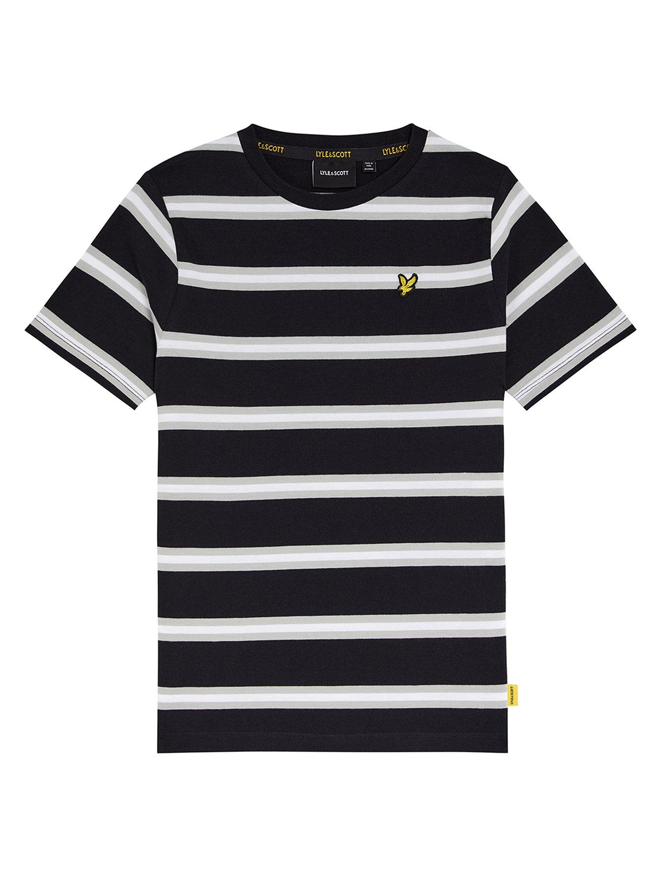 undefined Boys Stripe Short Sleeve T-Shirt - Black
