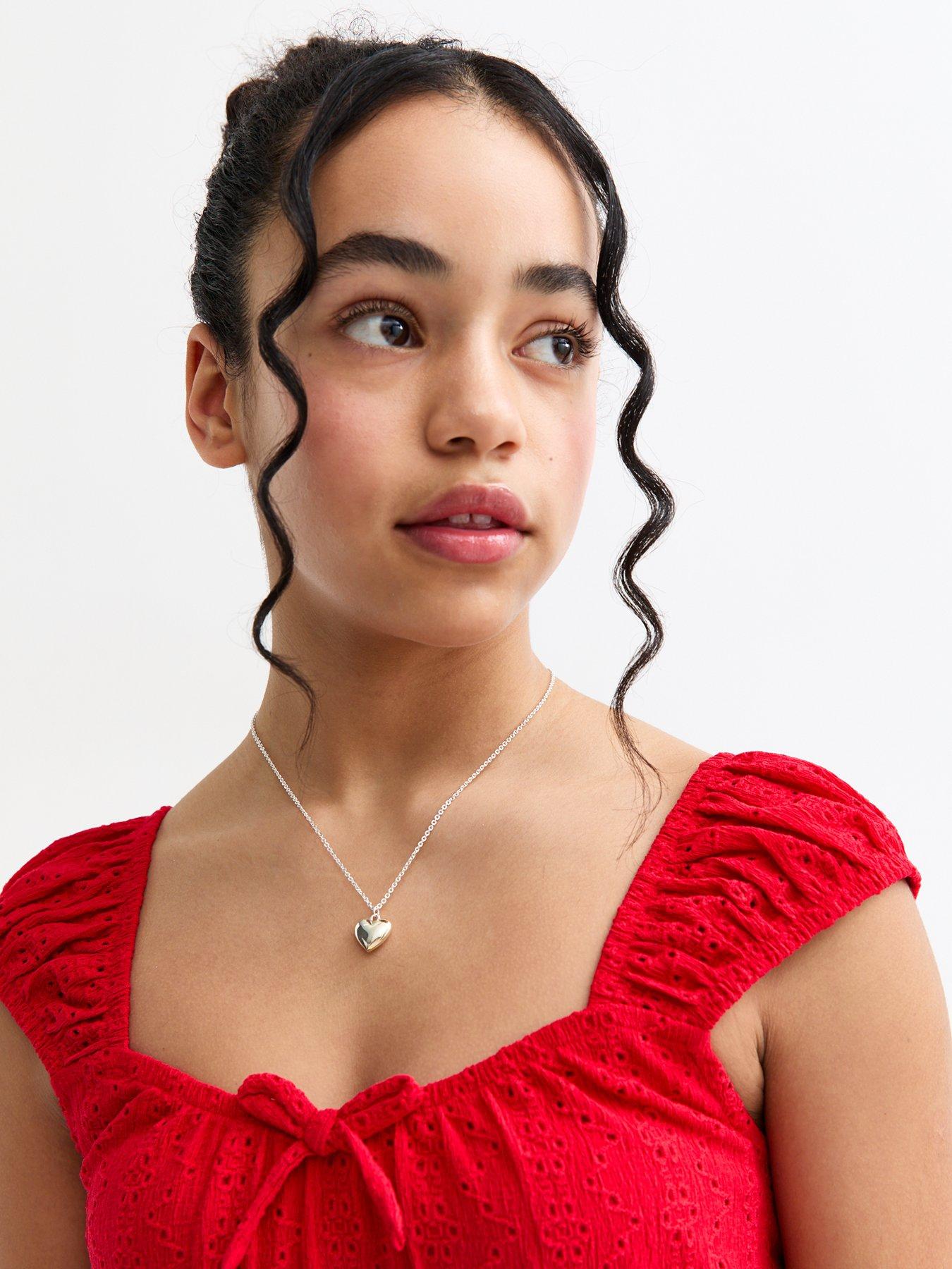 Image 4 of 4 of New Look 915 Girls Broderie Anglaise Dress - Red
