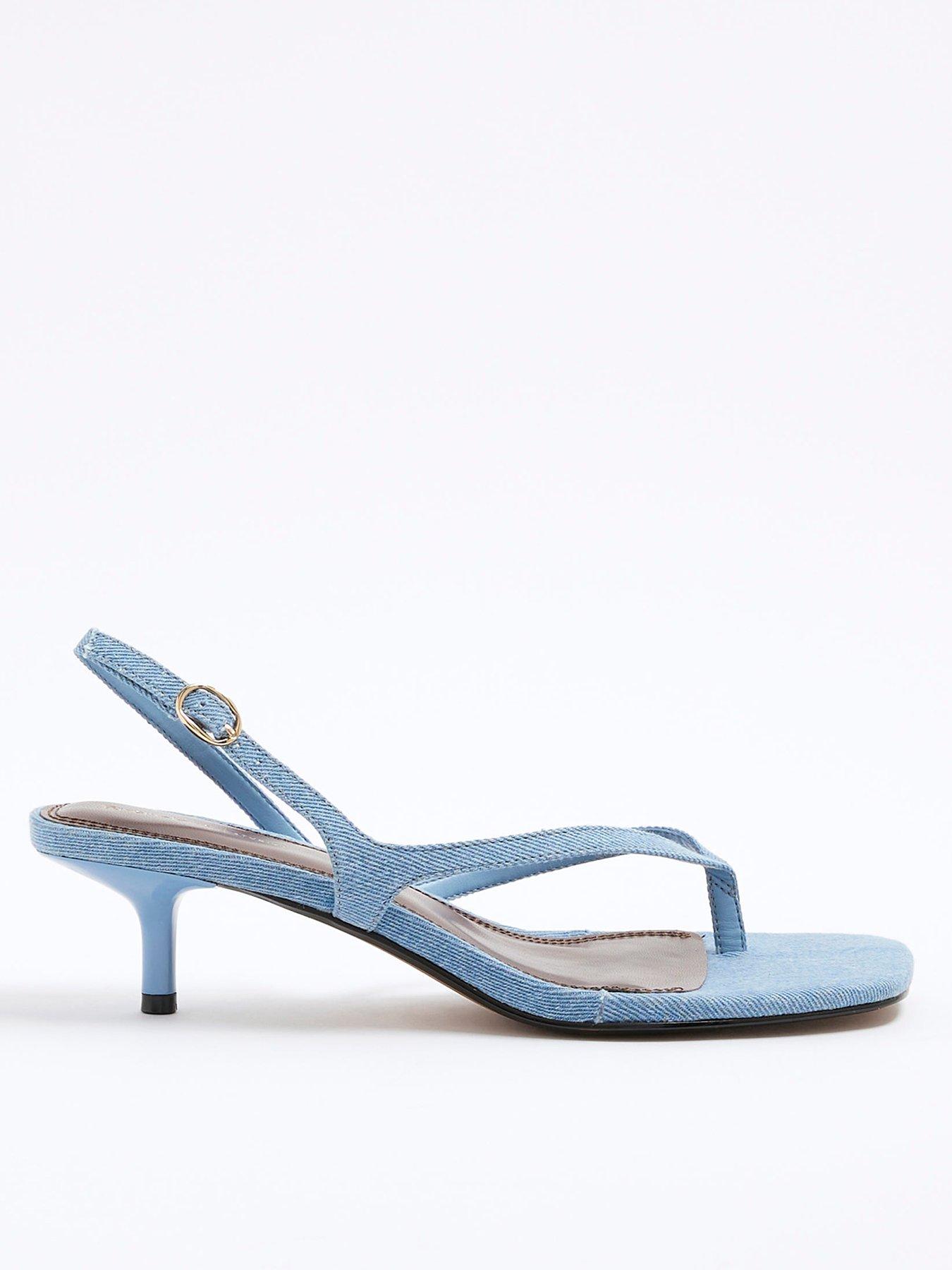 River Island Toe Thong Tassel Sandal - Blue