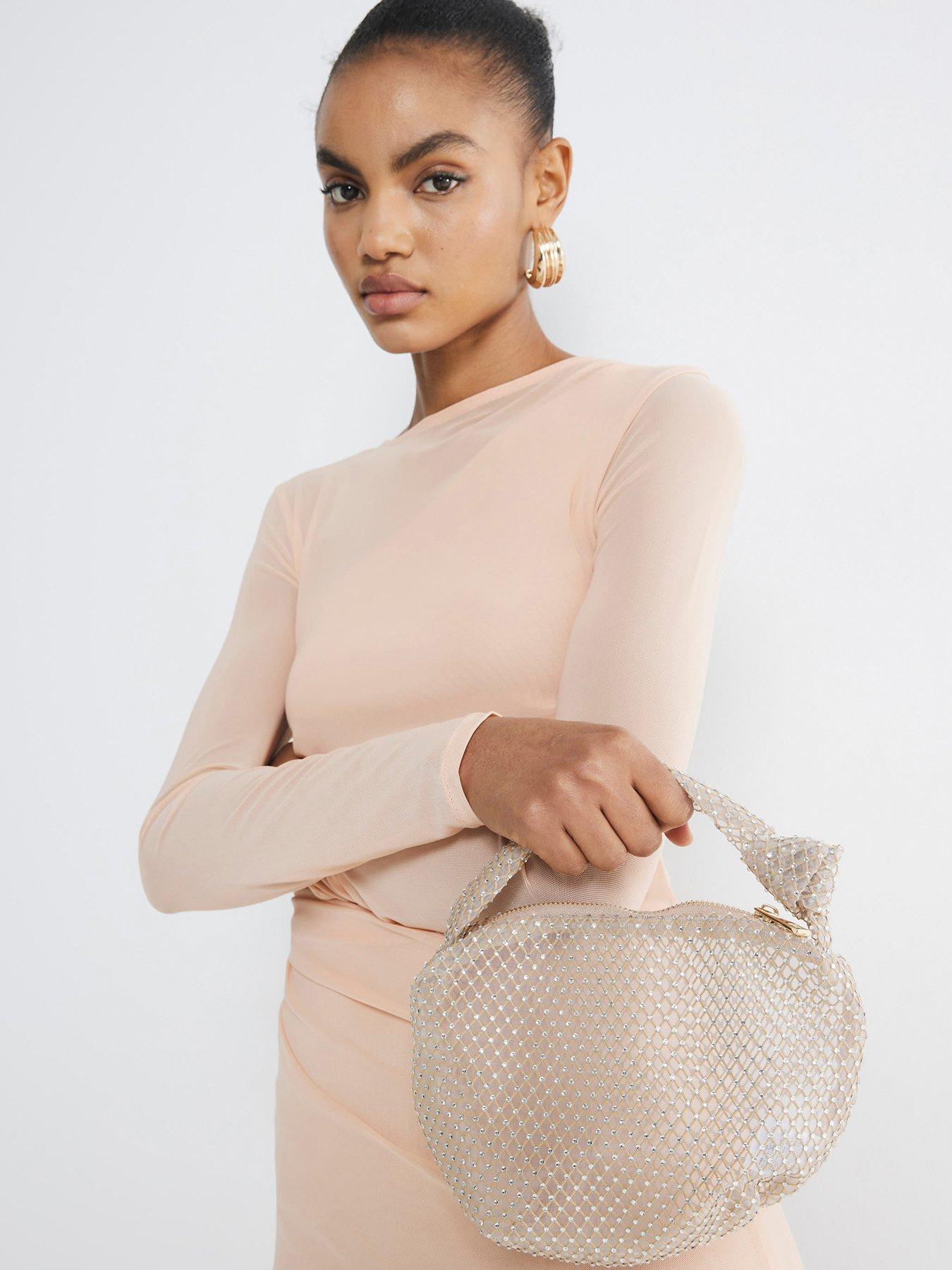 Image of River Island Small Diamante Bag - Pink