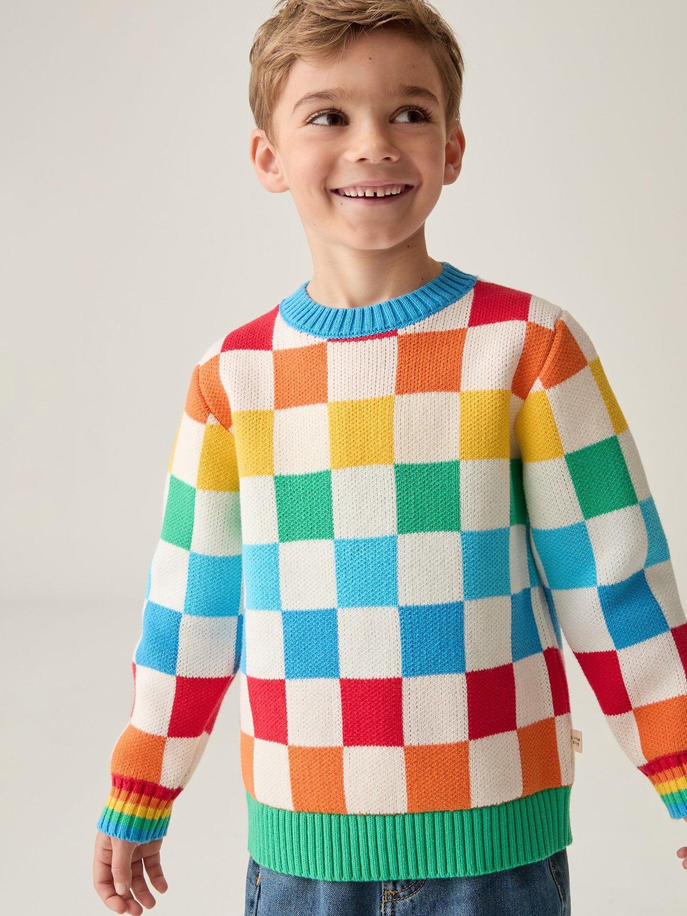 little-bird-boys-checkerboard-knitted-jumper-multi