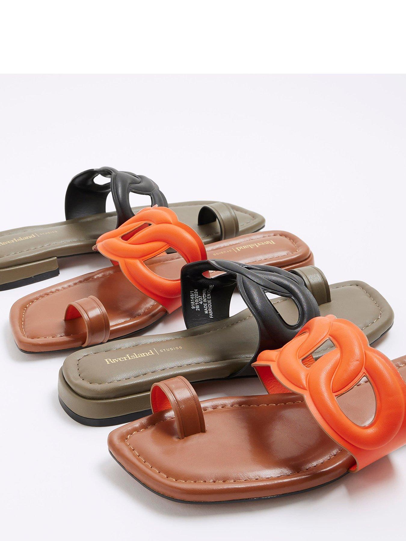 river-island-toe-loop-flat-sandal-greendetail