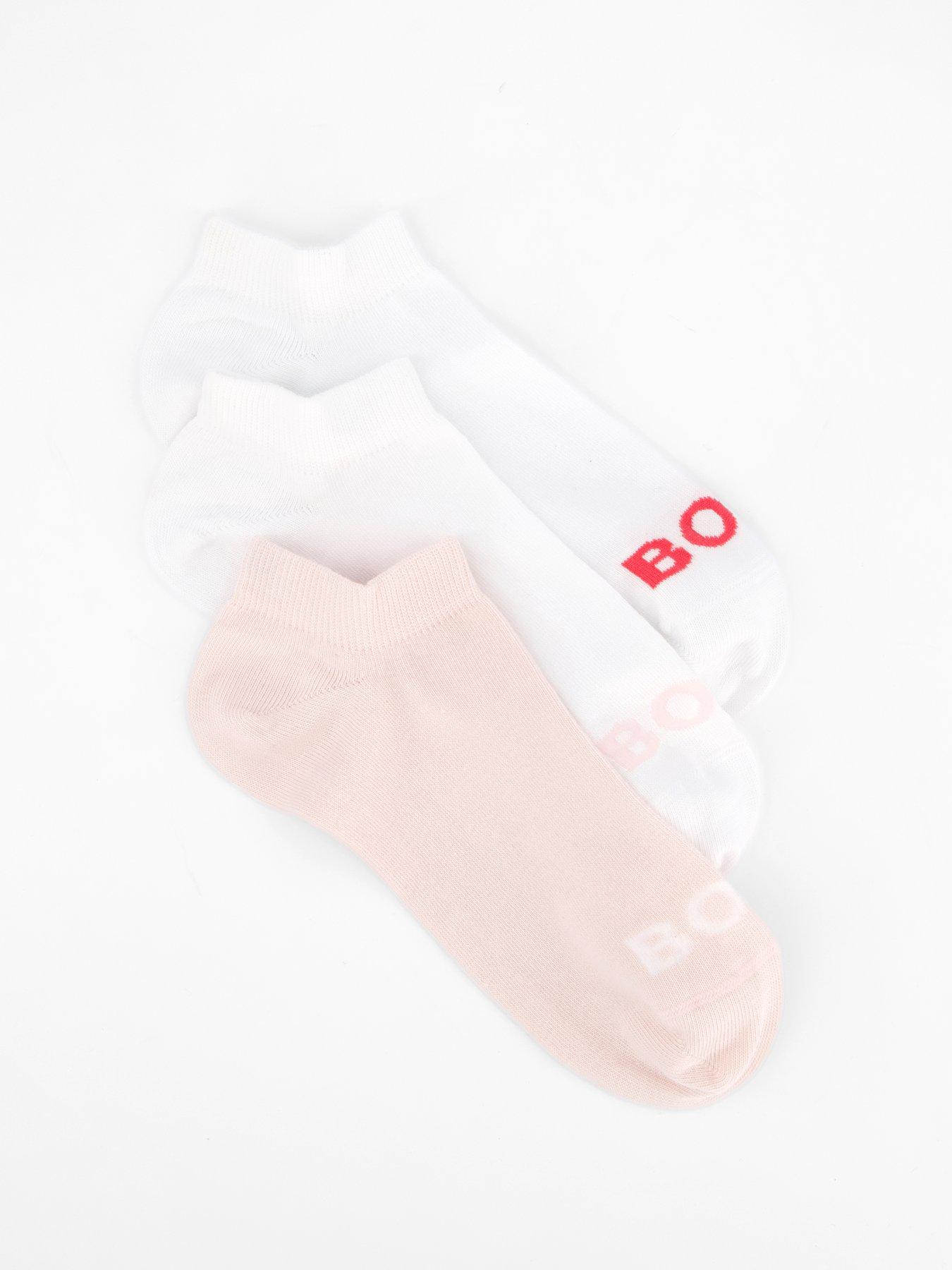 Image of BOSS 3 Pack Logo Ankle Sock - Light/Pastel Pink