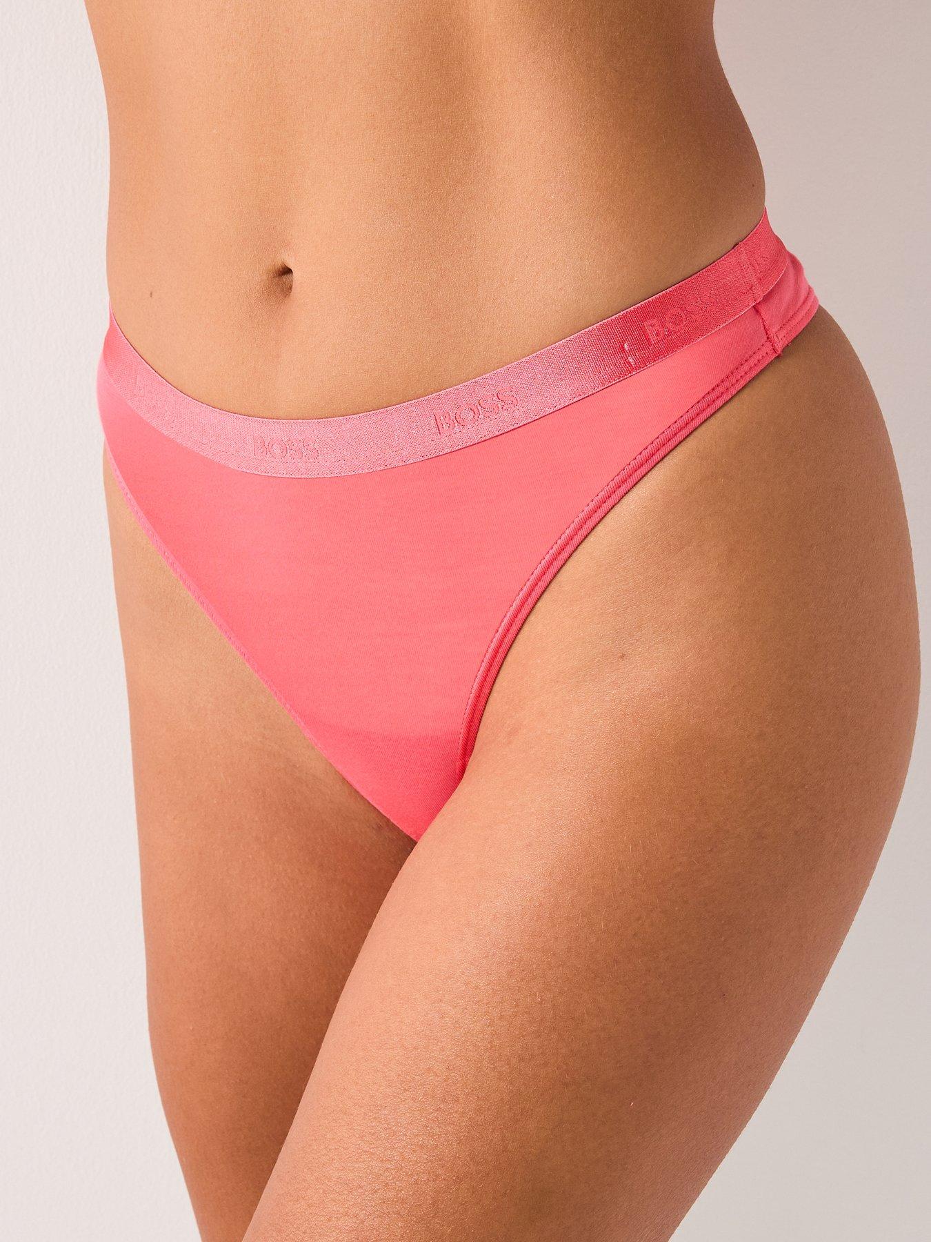 BOSS Logo Waistband Thong - Pink