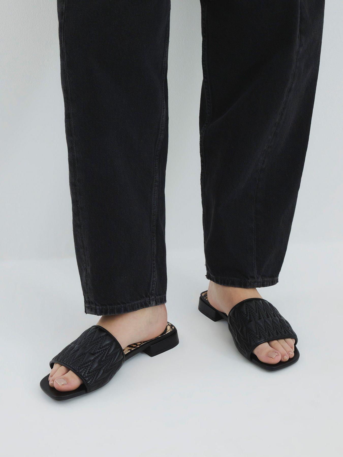 river-island-textured-mule-flat-sandal-blackstillFront