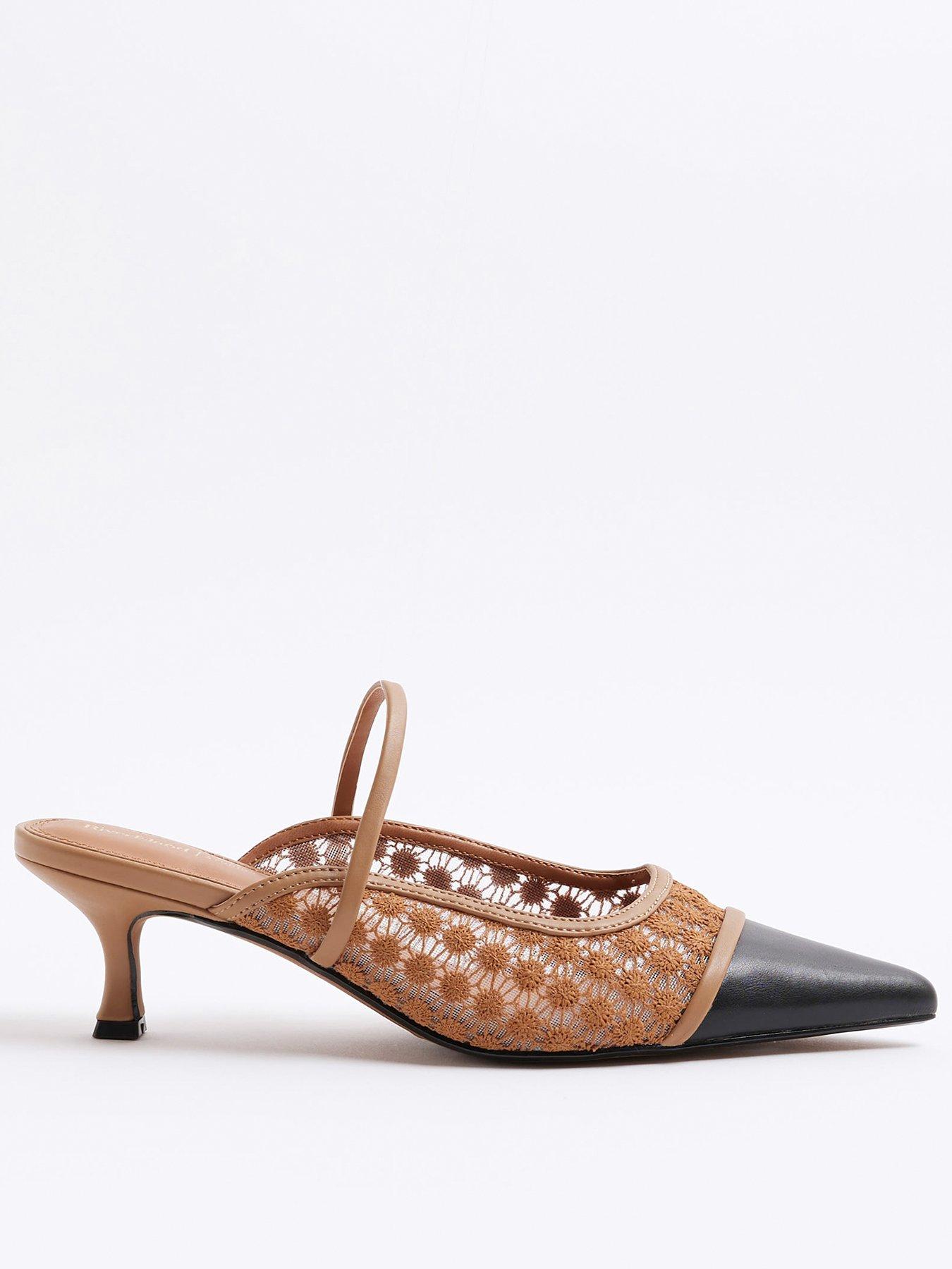 river-island-ankle-strap-court-shoe-brown