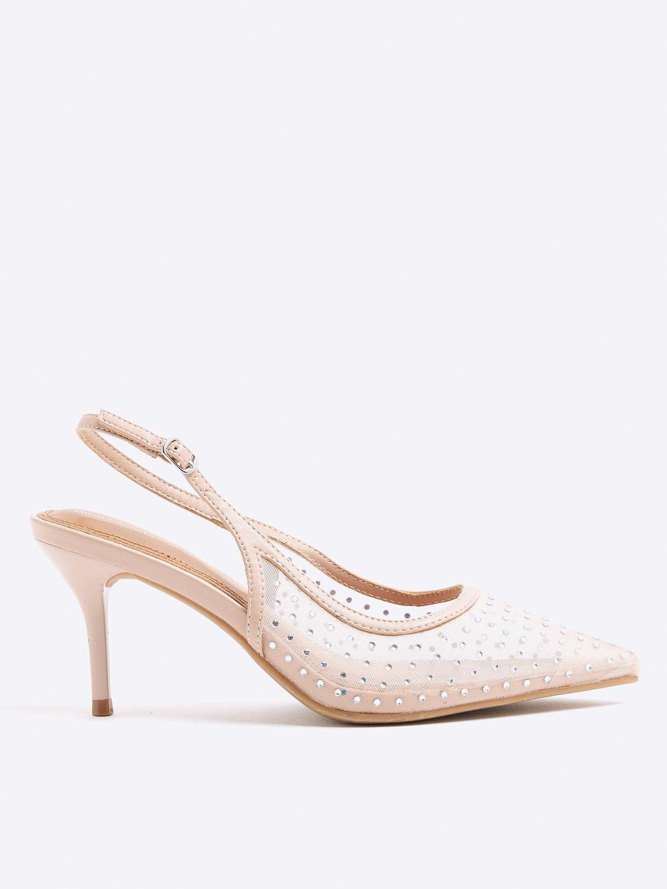 river-island-mesh-sling-back-court-shoe-beige