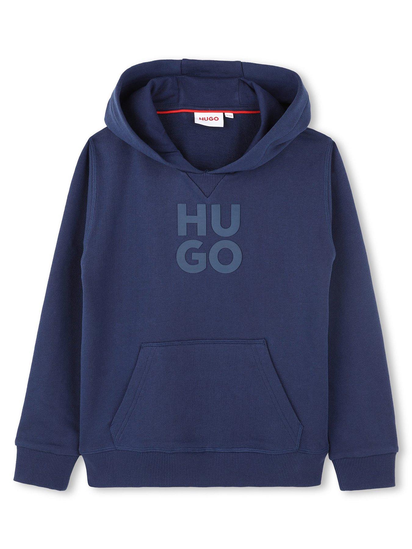 HUGO Boys Logo Hoodie - Navy