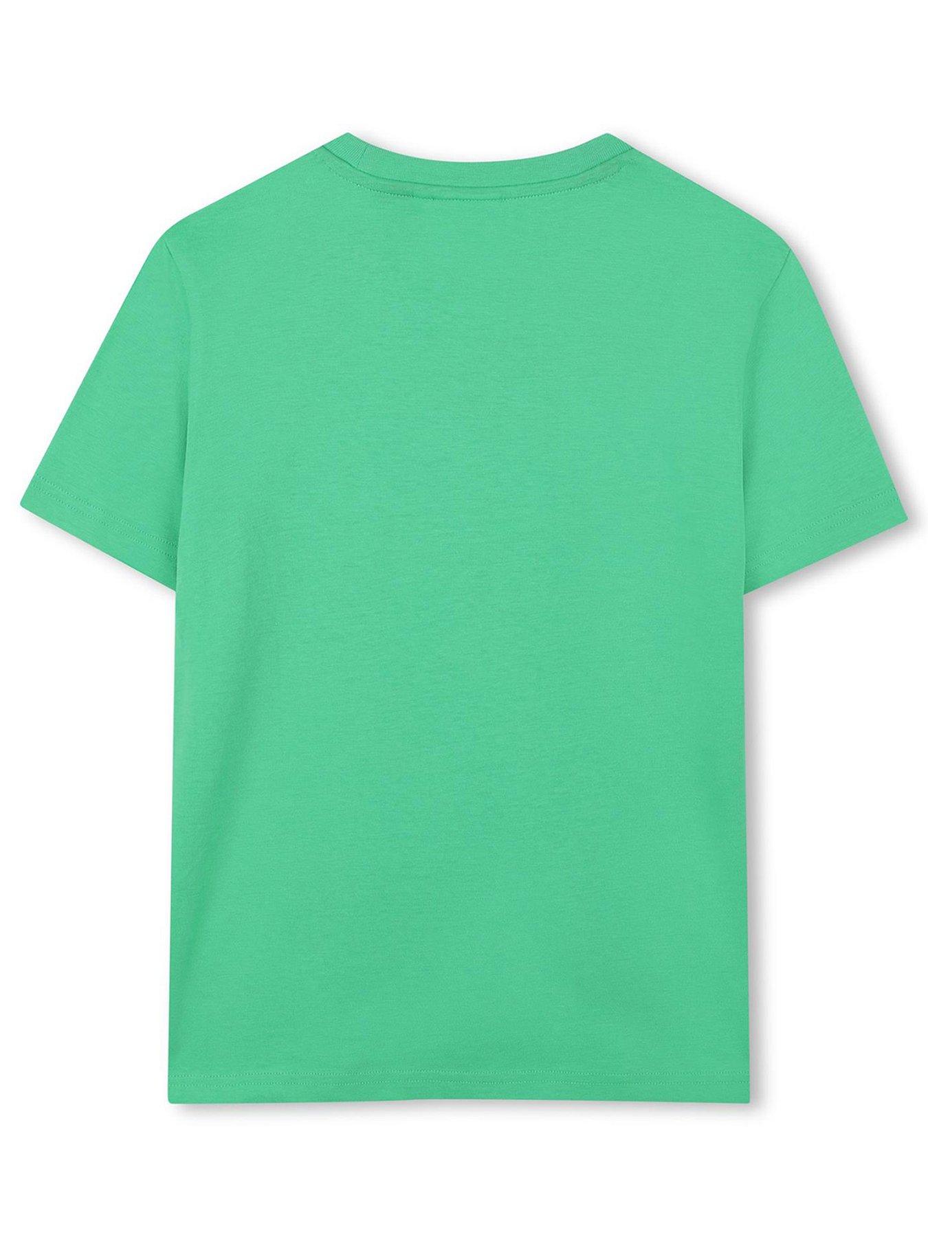 Image 2 of 3 of HUGO Boys Short Sleeve Logo T-Shirt - Green