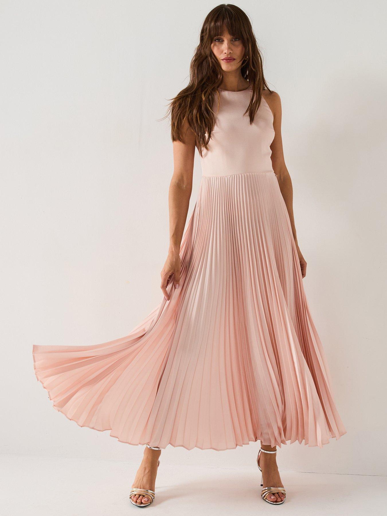 BOSS Daliana Pleated Dress - Pink