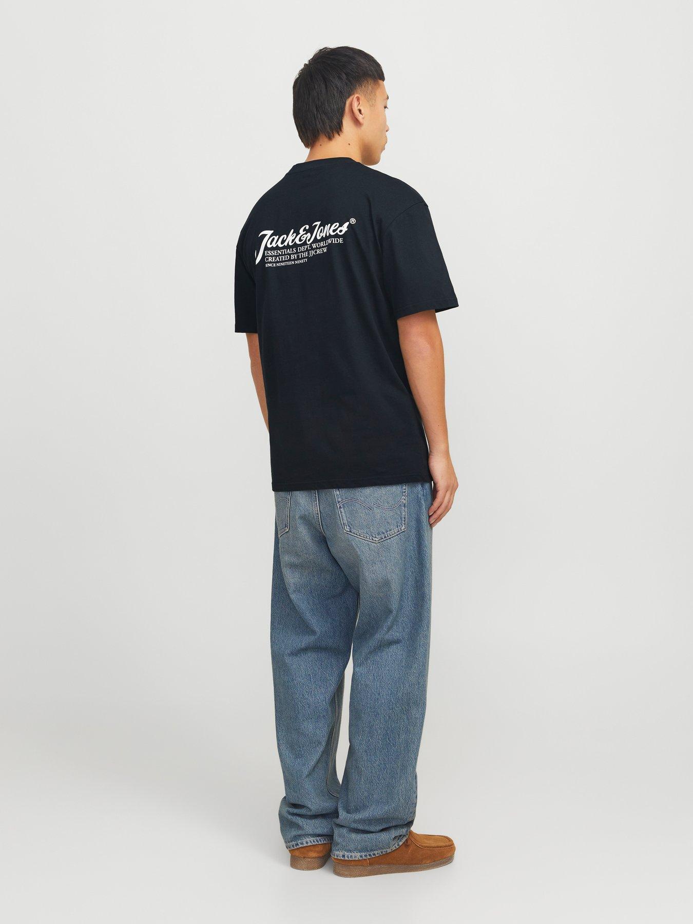Image 2 of 6 of Jack & Jones Beau Script Logo T-Shirt - Navy