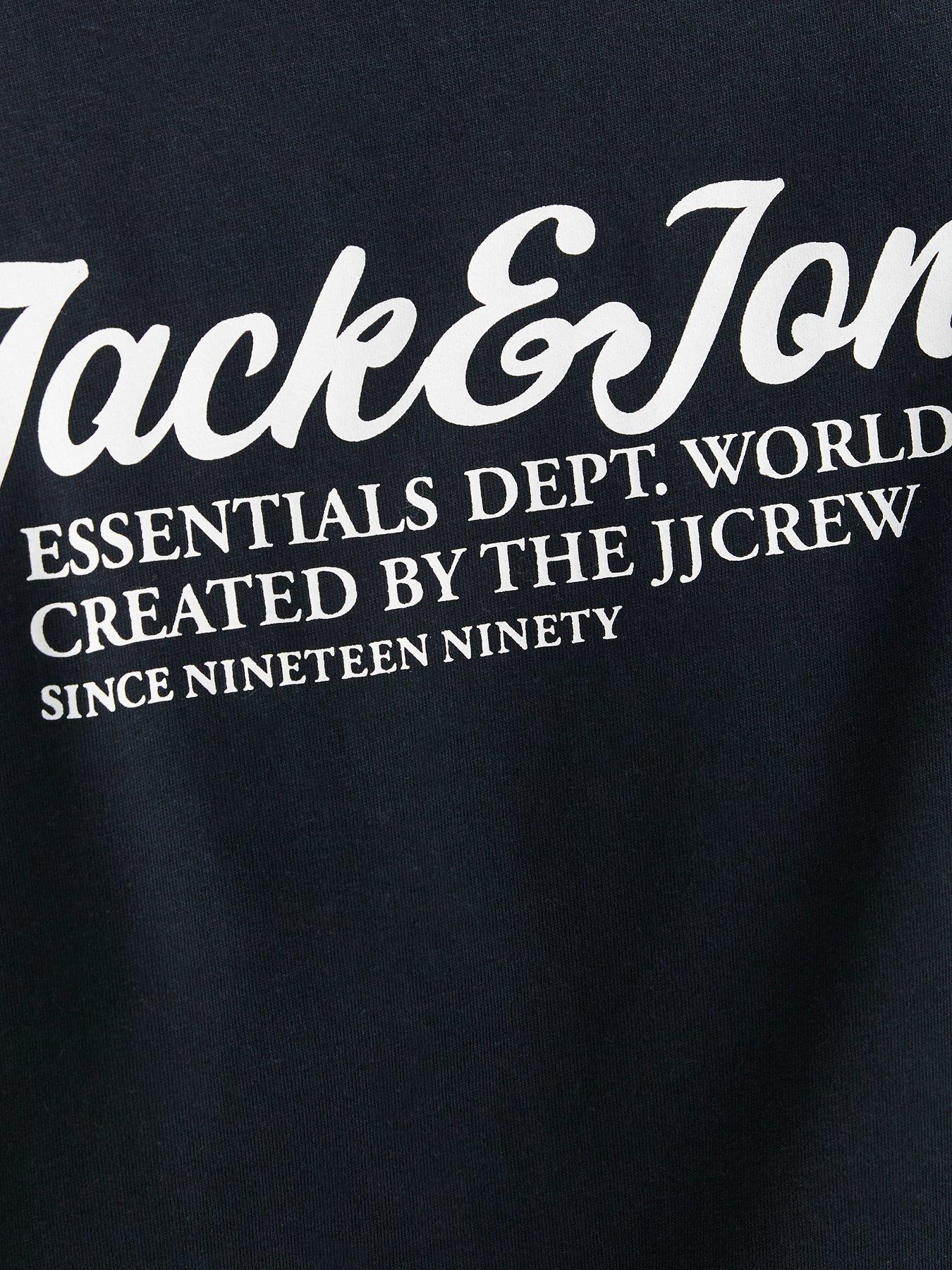 Image 6 of 6 of Jack & Jones Beau Script Logo T-Shirt - Navy