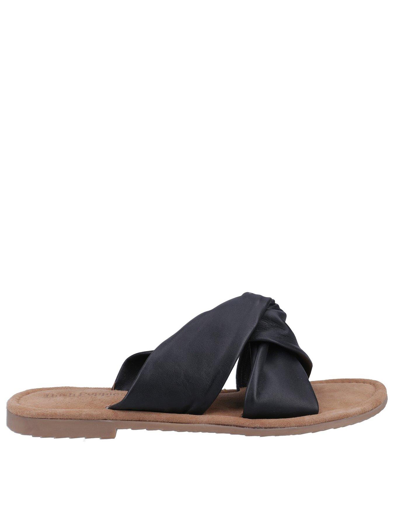 Image 1 of 4 of Hush Puppies Amy Wide Fit Sandal - Black