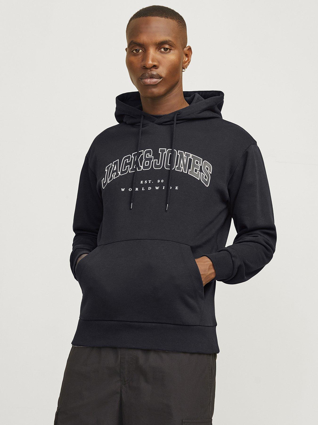Image 1 of 6 of Jack & Jones Caleb Varsity Hoodie - Black