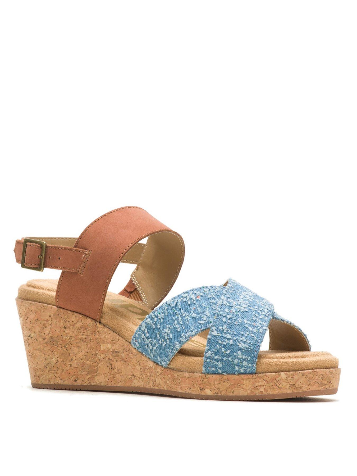Image 2 of 6 of Hush Puppies Willow Cross Strap Wedge Sandal - Denim