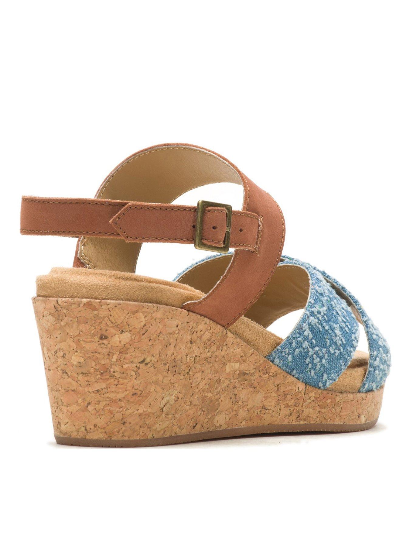 Image 3 of 6 of Hush Puppies Willow Cross Strap Wedge Sandal - Denim