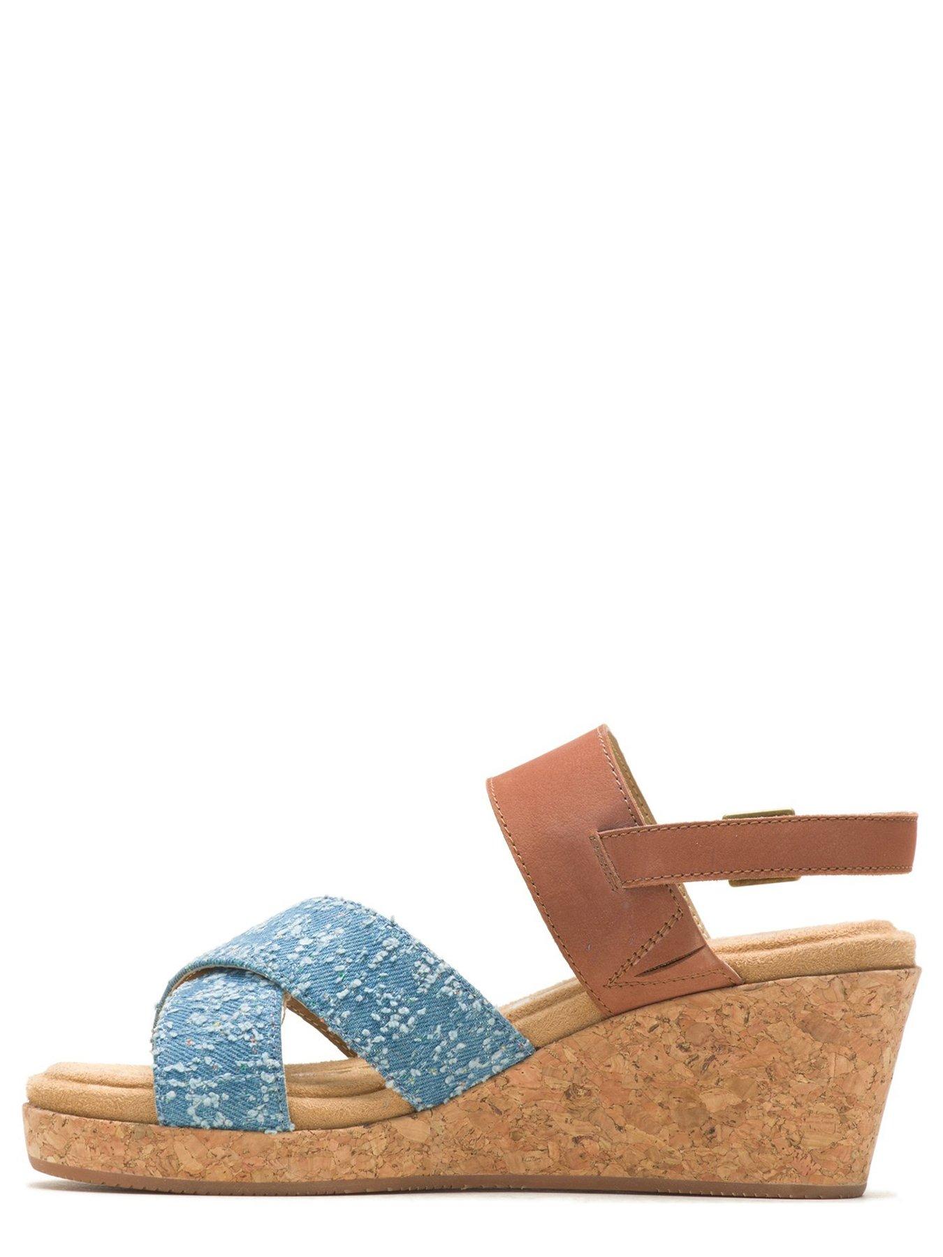 Image 4 of 6 of Hush Puppies Willow Cross Strap Wedge Sandal - Denim