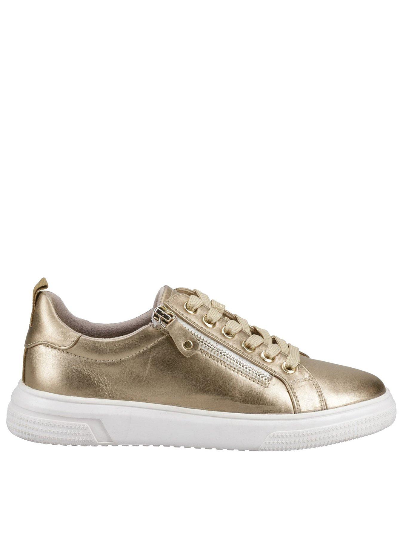 Hush Puppies Martha Leather Trainer - Gold