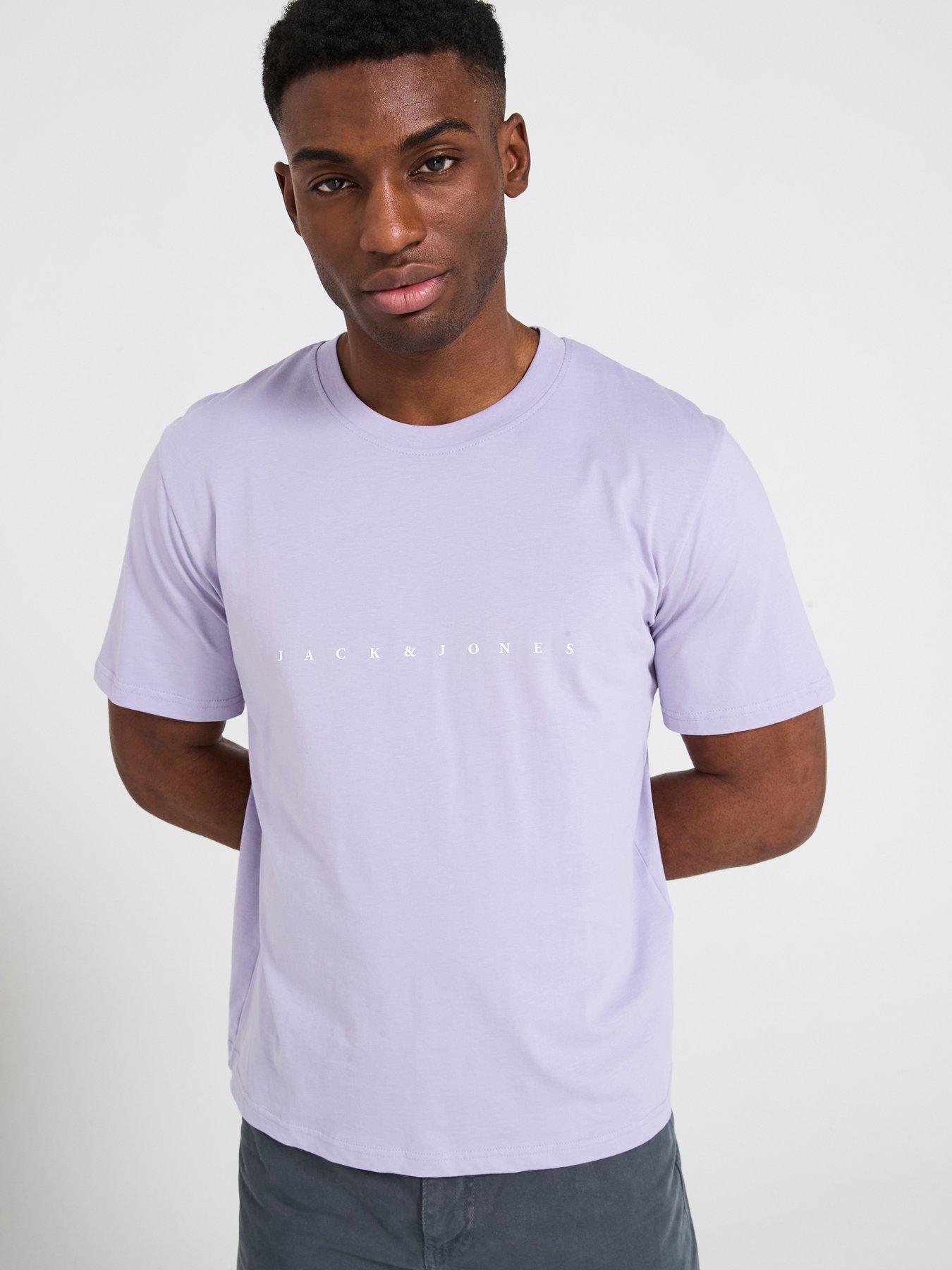 Image 1 of 5 of Jack & Jones Star T-Shirt - Light Purple