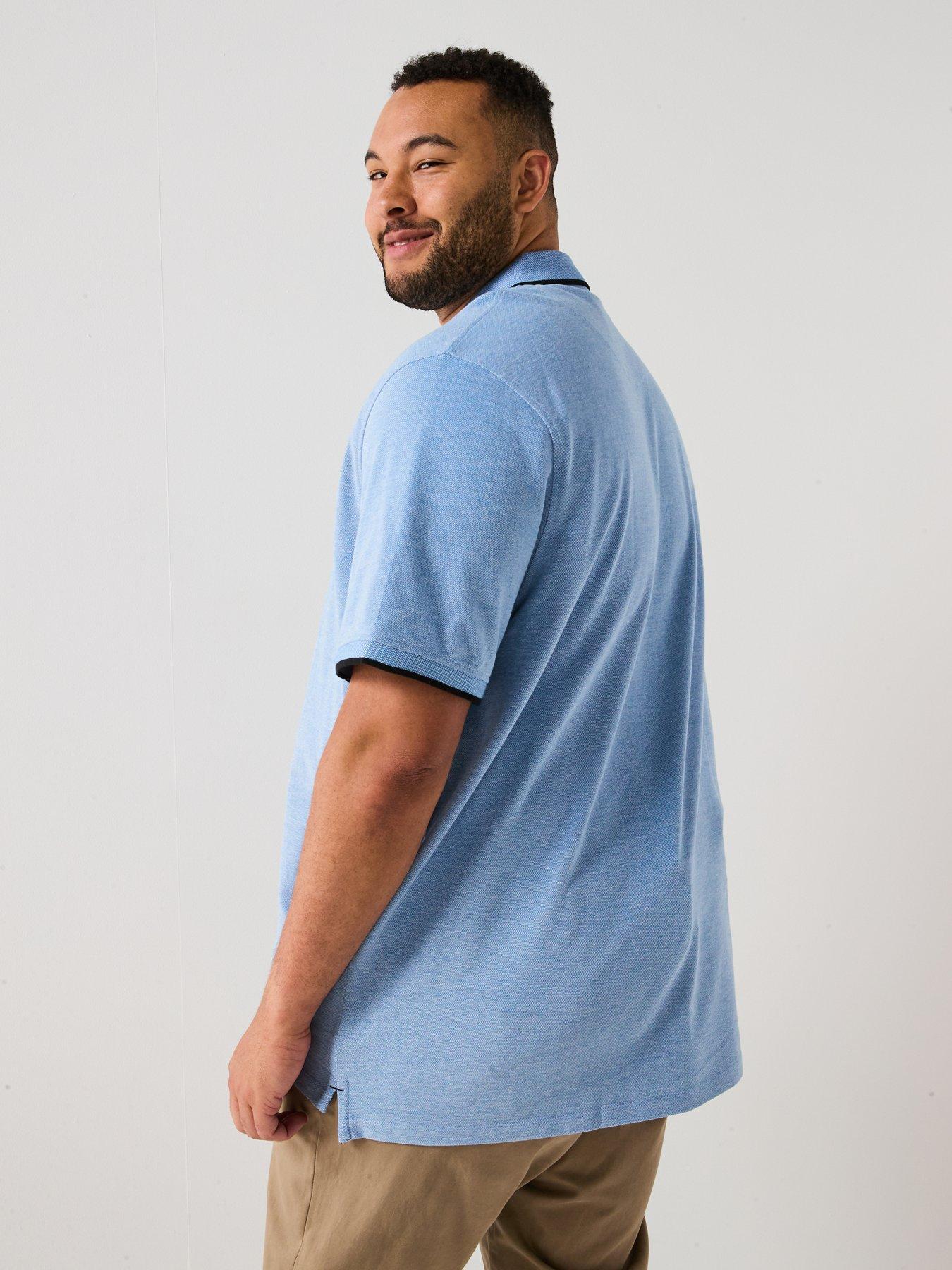Image 2 of 4 of Jack & Jones Plus Paulos Tipped Polo Shirt - Bright Cobalt