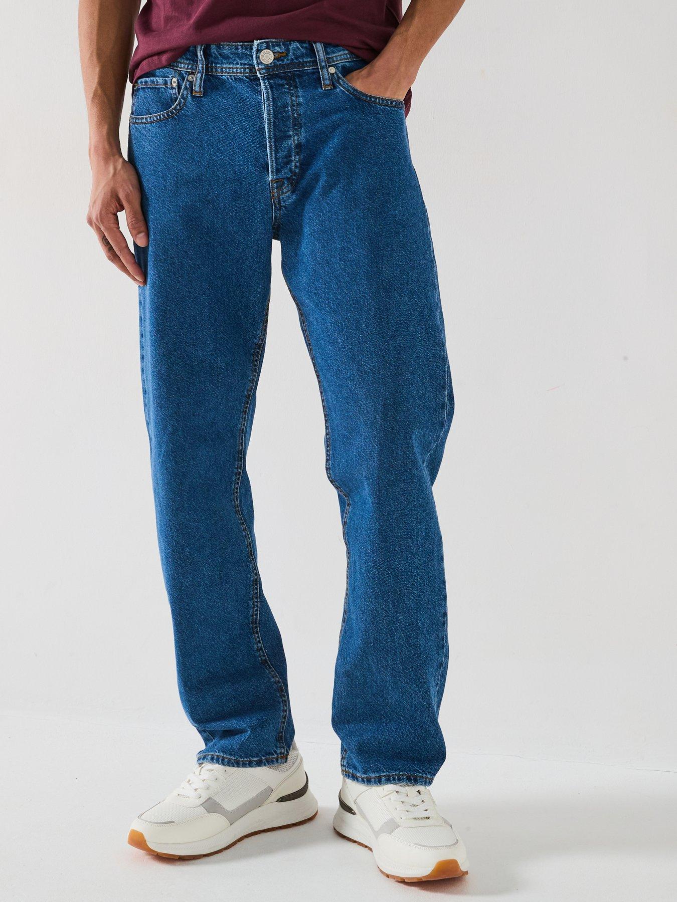 Image 1 of 5 of Jack & Jones Chris Relaxed Straight Fit Jeans - Mid Wash