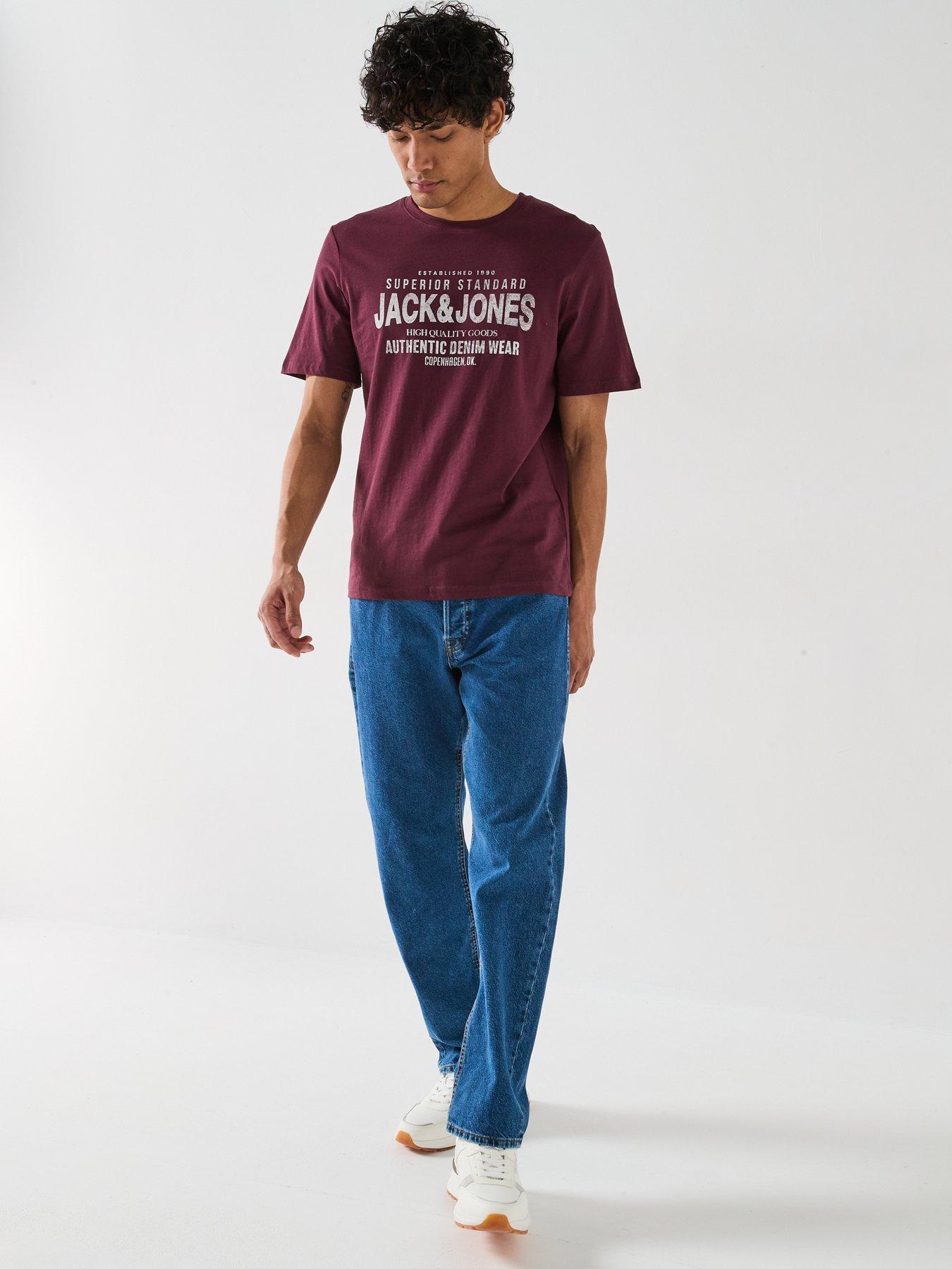 Image 3 of 5 of Jack & Jones Chris Relaxed Straight Fit Jeans - Mid Wash