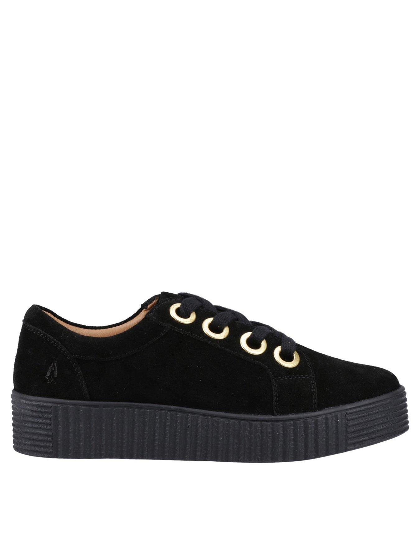 Image of Hush Puppies Tamsin Suede Trainer - Black
