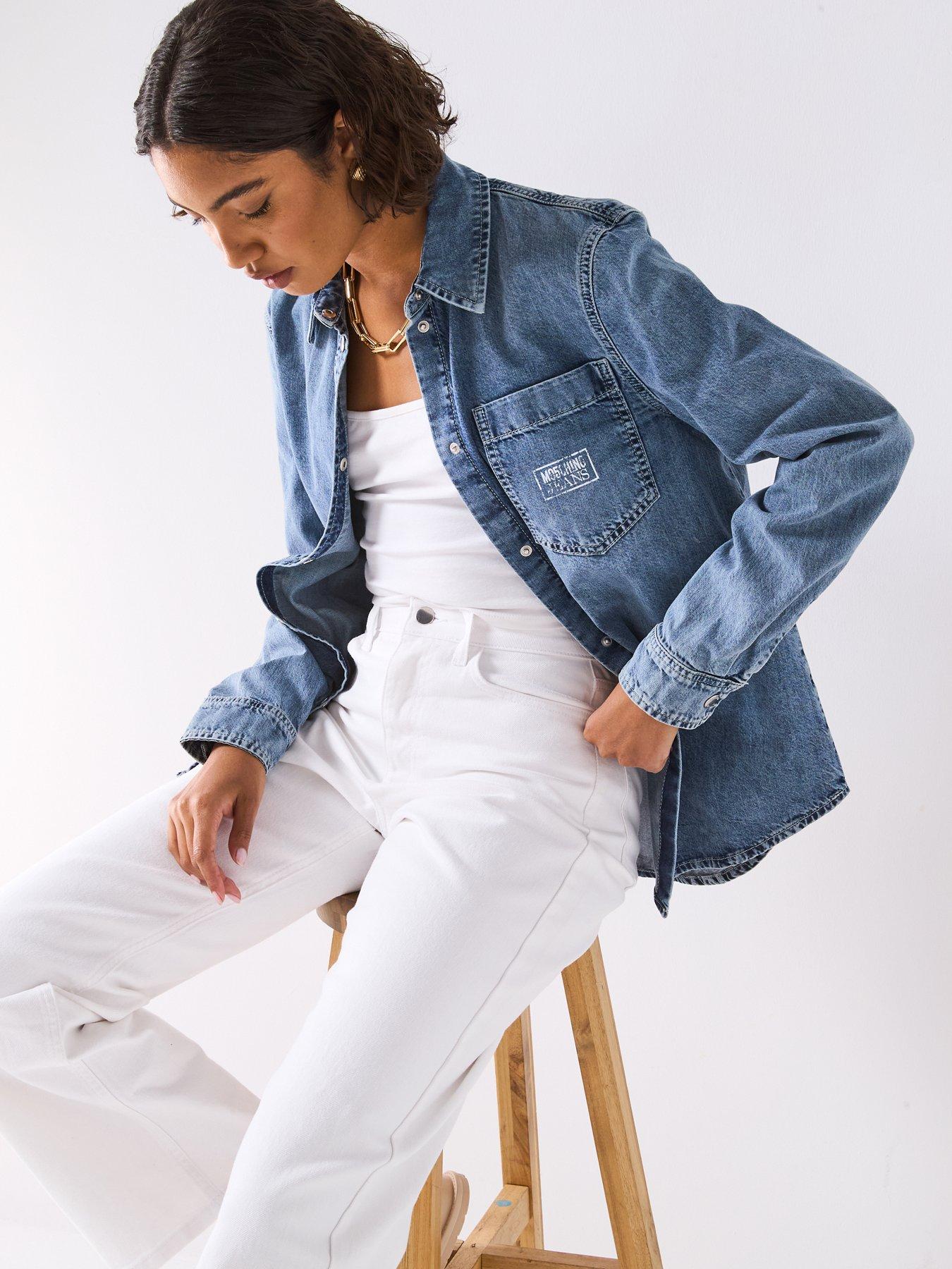Image 4 of 6 of Moschino Jeans Lightweight Denim Shirt - Blue