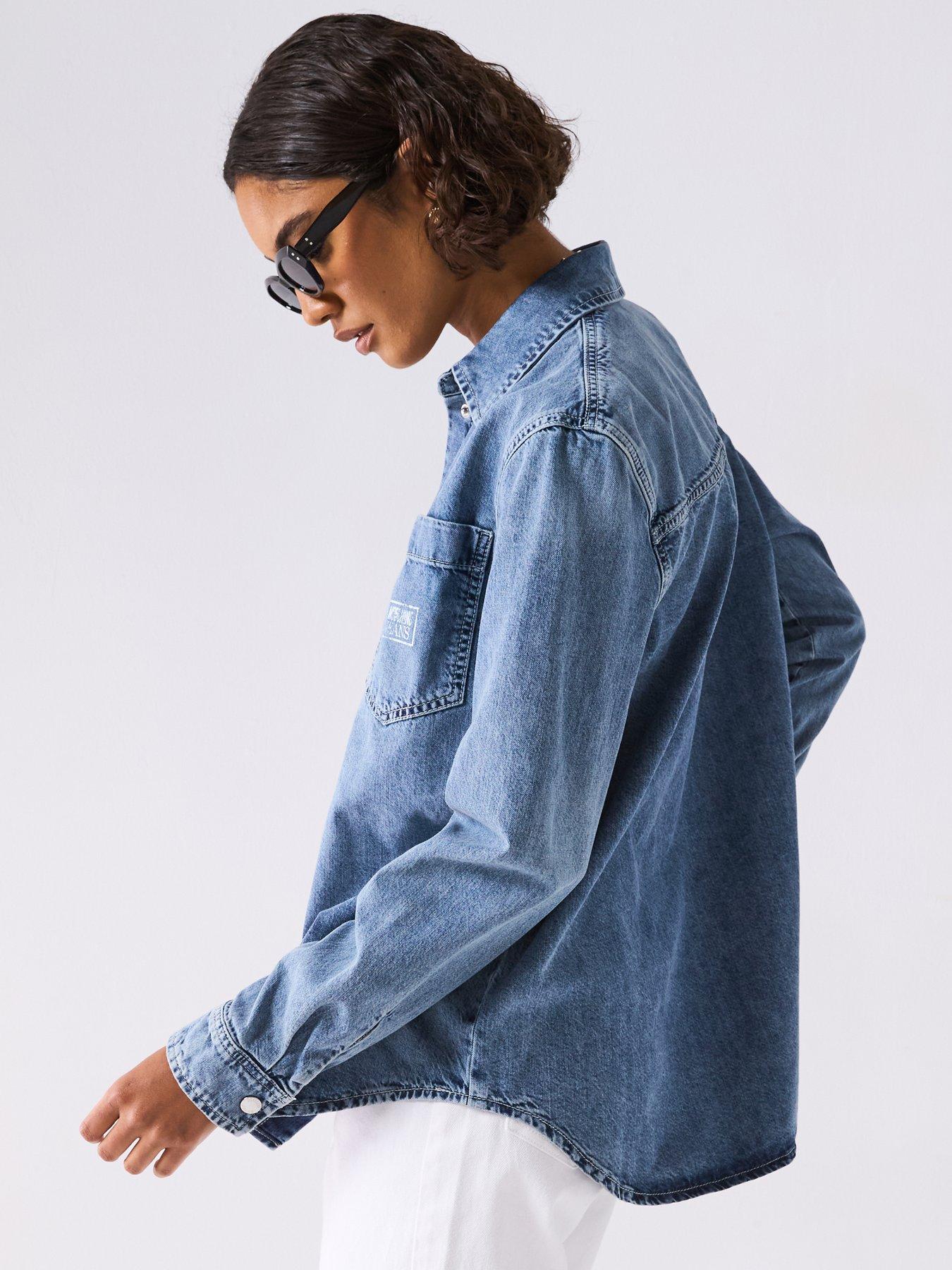 Image 5 of 6 of Moschino Jeans Lightweight Denim Shirt - Blue