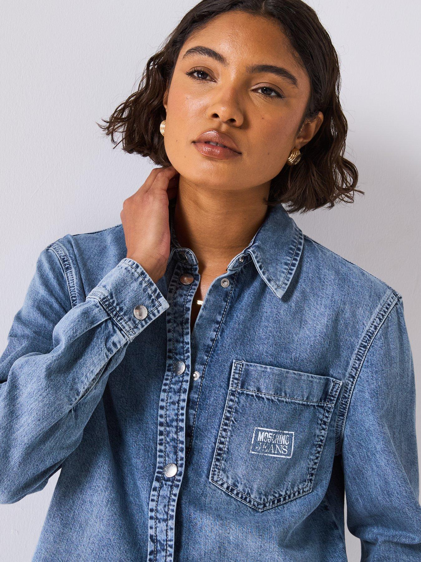 Image 6 of 6 of Moschino Jeans Lightweight Denim Shirt - Blue
