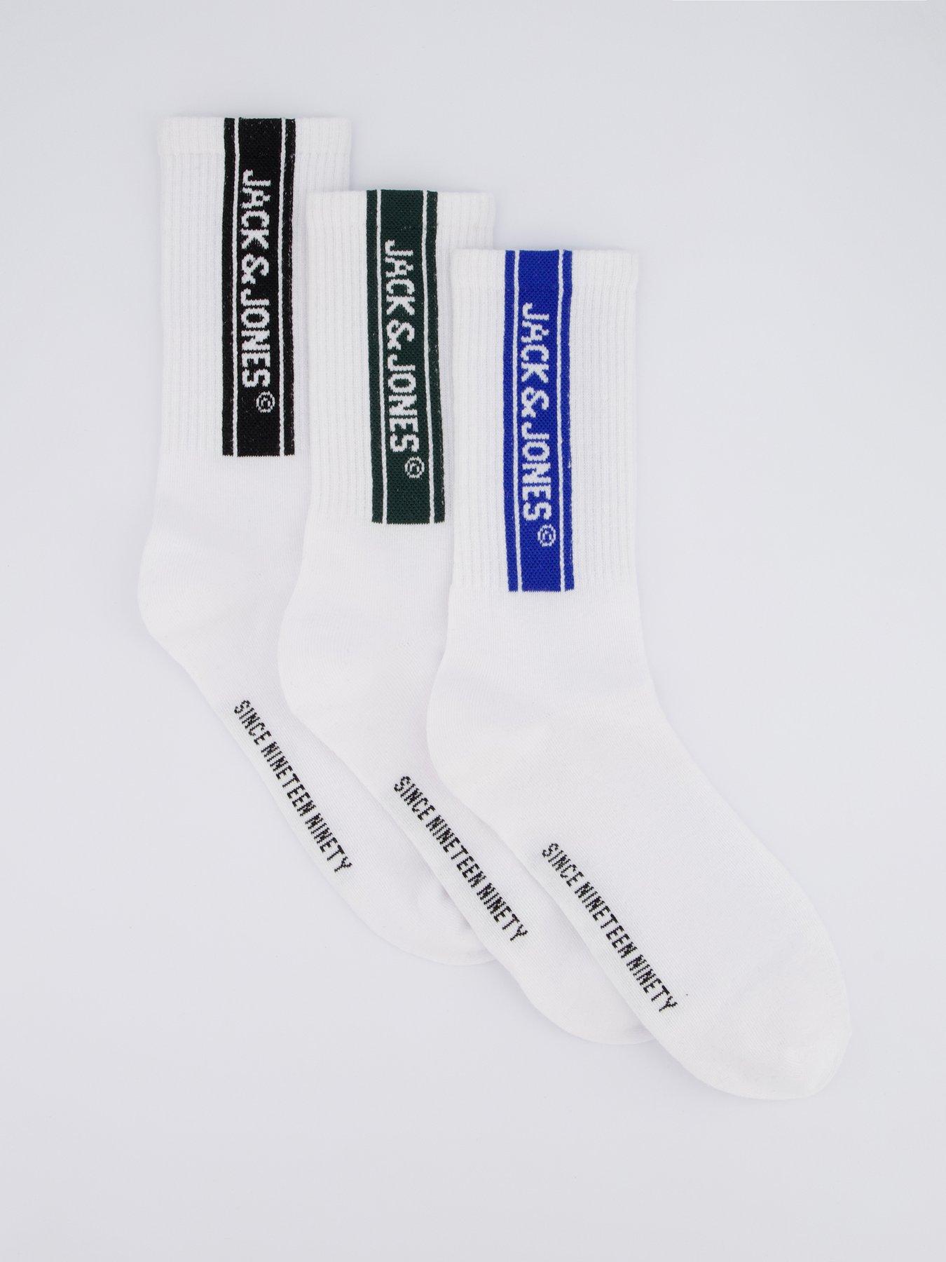Image of Jack & Jones Jacseth 3 Pack Tennis Crew Socks - White